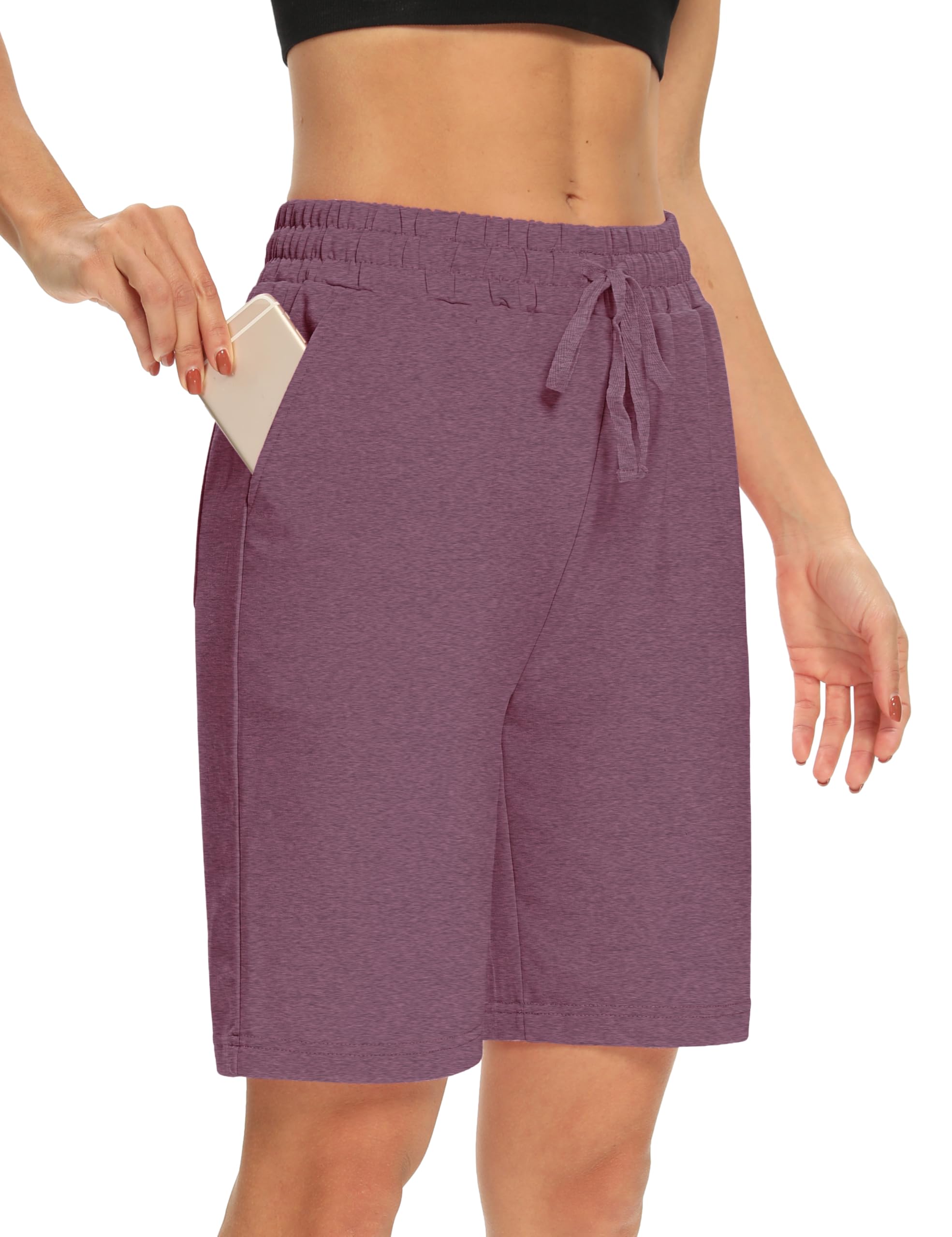 DIBAOLONG Womens Yoga Shorts Loose Drawstring Bermuda Shorts with Pockets | Elastic Waist, Comfy Lounge Fit, 3 Pockets