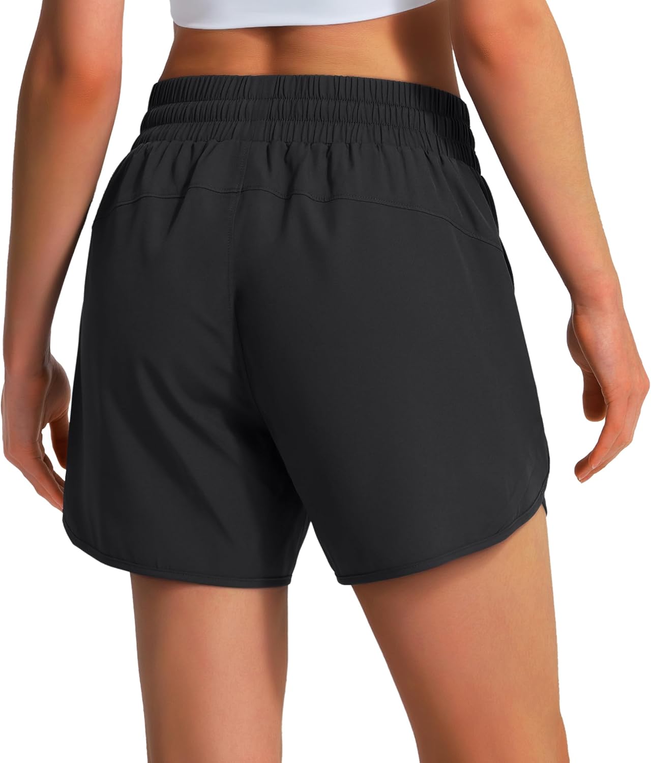 Ksmien Women's 5"/ 7" Athletic Running Shorts Quick Dry Lightweight Workout Gym Shorts with Zipper Pockets UPF 50+