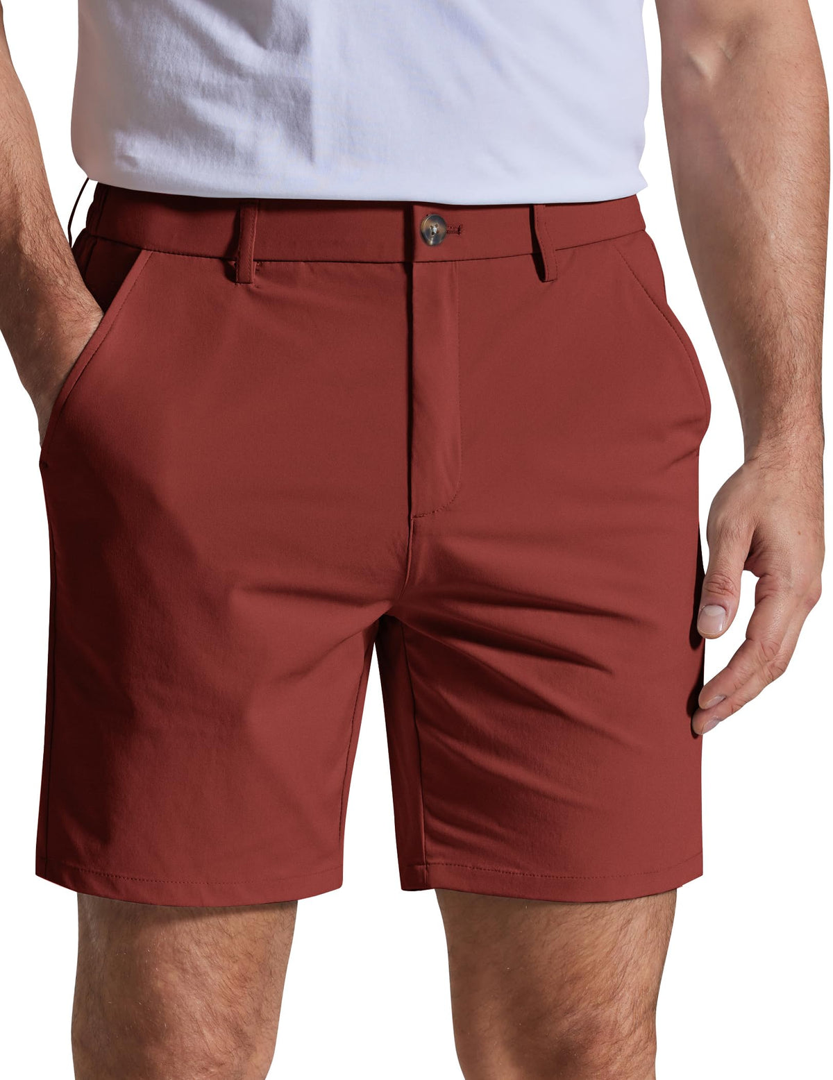 COOFANDY Men's Casual Shorts 7" Stretch Golf Shorts with 4 Pockets Quick Dry Lightweight Shorts Dress for Hiking Work