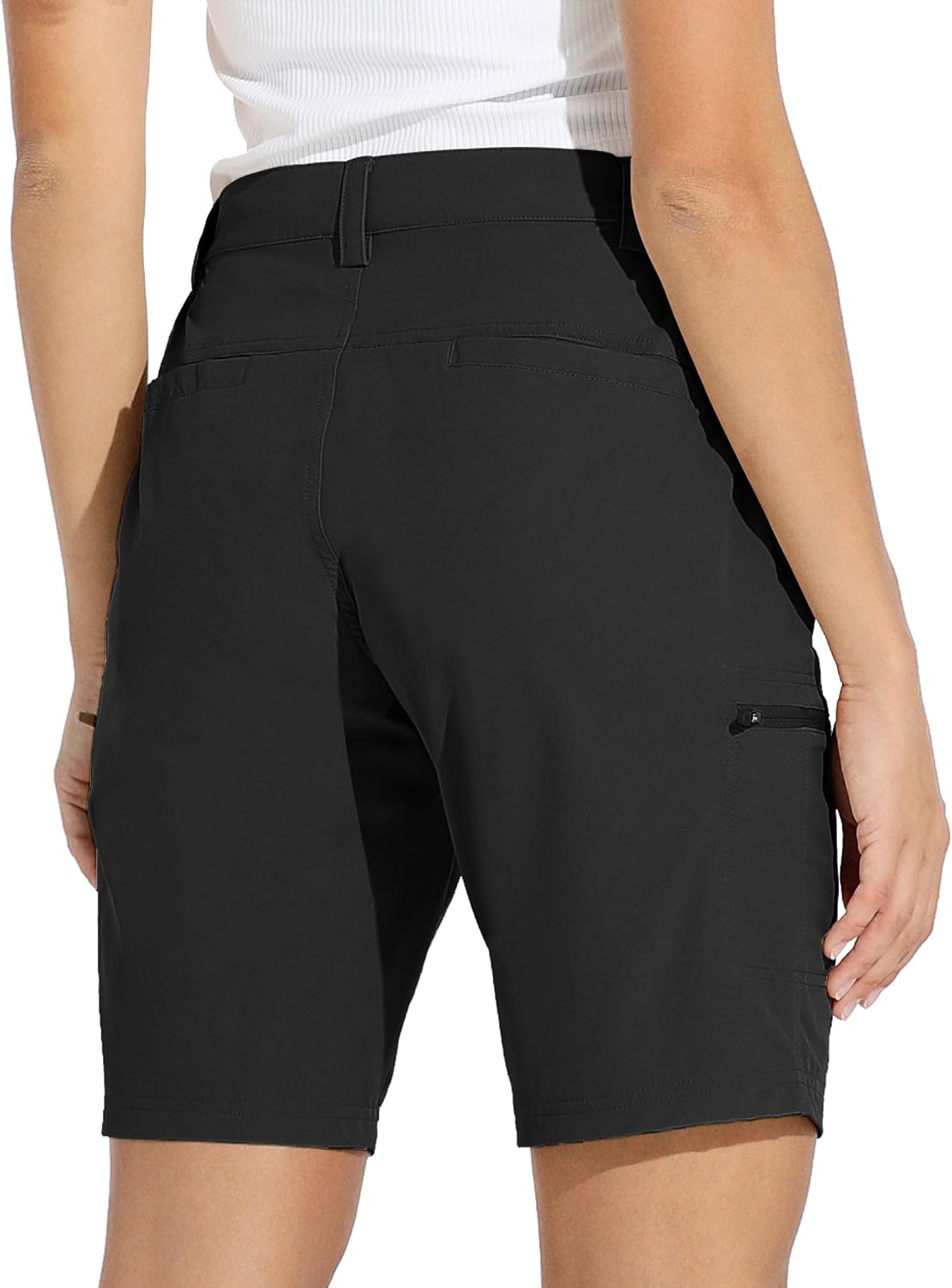 Willit Women's 10" Hiking Cargo Shorts Stretch Golf Active Long Quick Dry Outdoor Summer Shorts