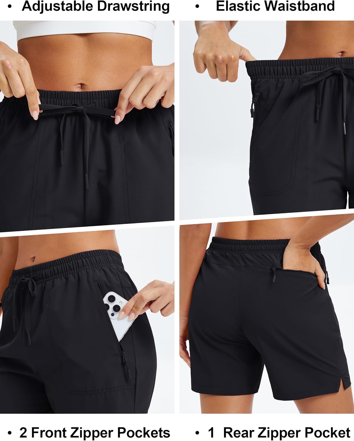 MAGCOMSEN Women's 5" Hiking Shorts UPF 50+ Quick Dry Lightweight Athletic Running Golf Summer Casual Shorts with Pockets