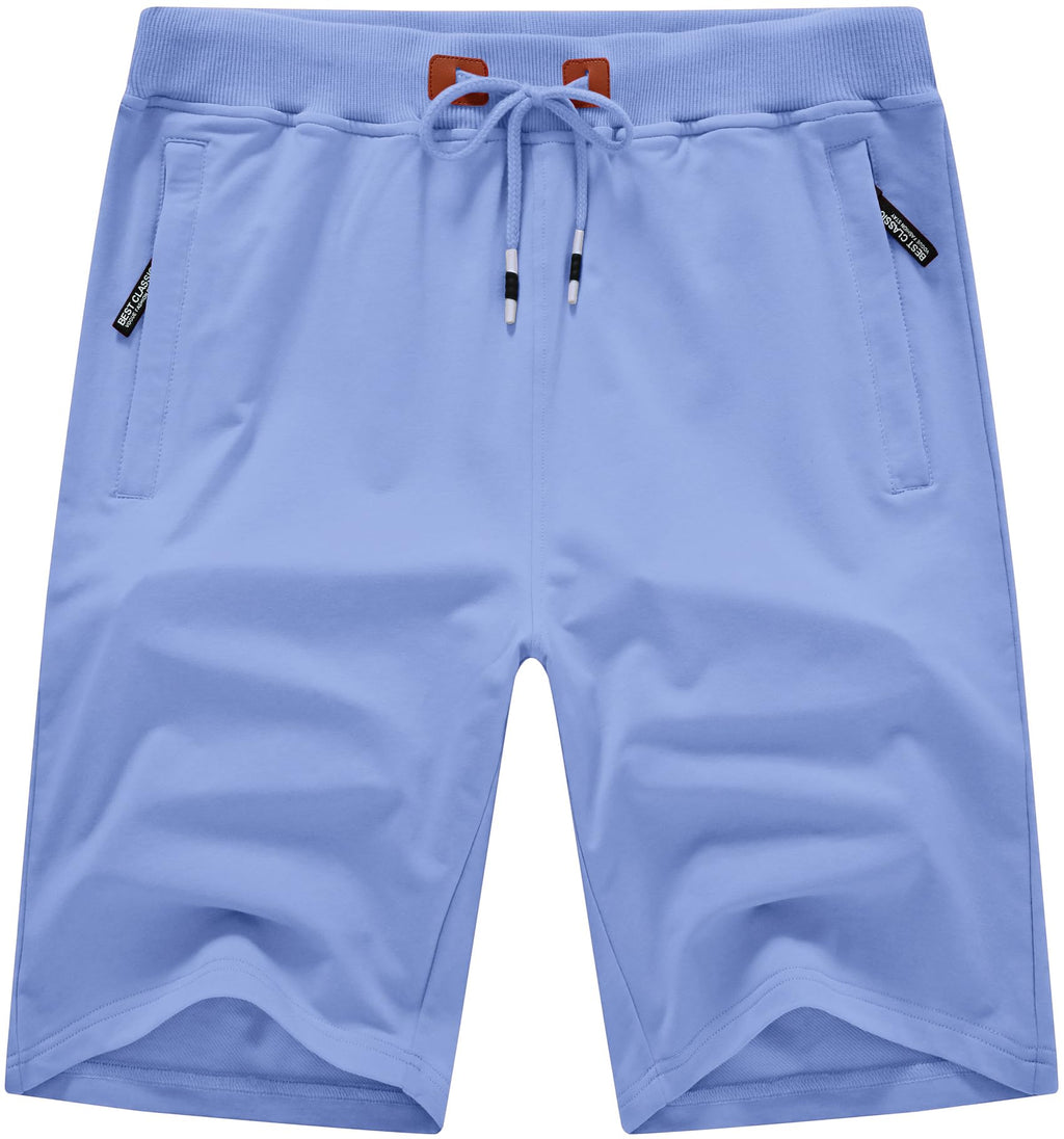 QPNGRP Mens Shorts Casual Drawstring Zipper Pockets Elastic Waist