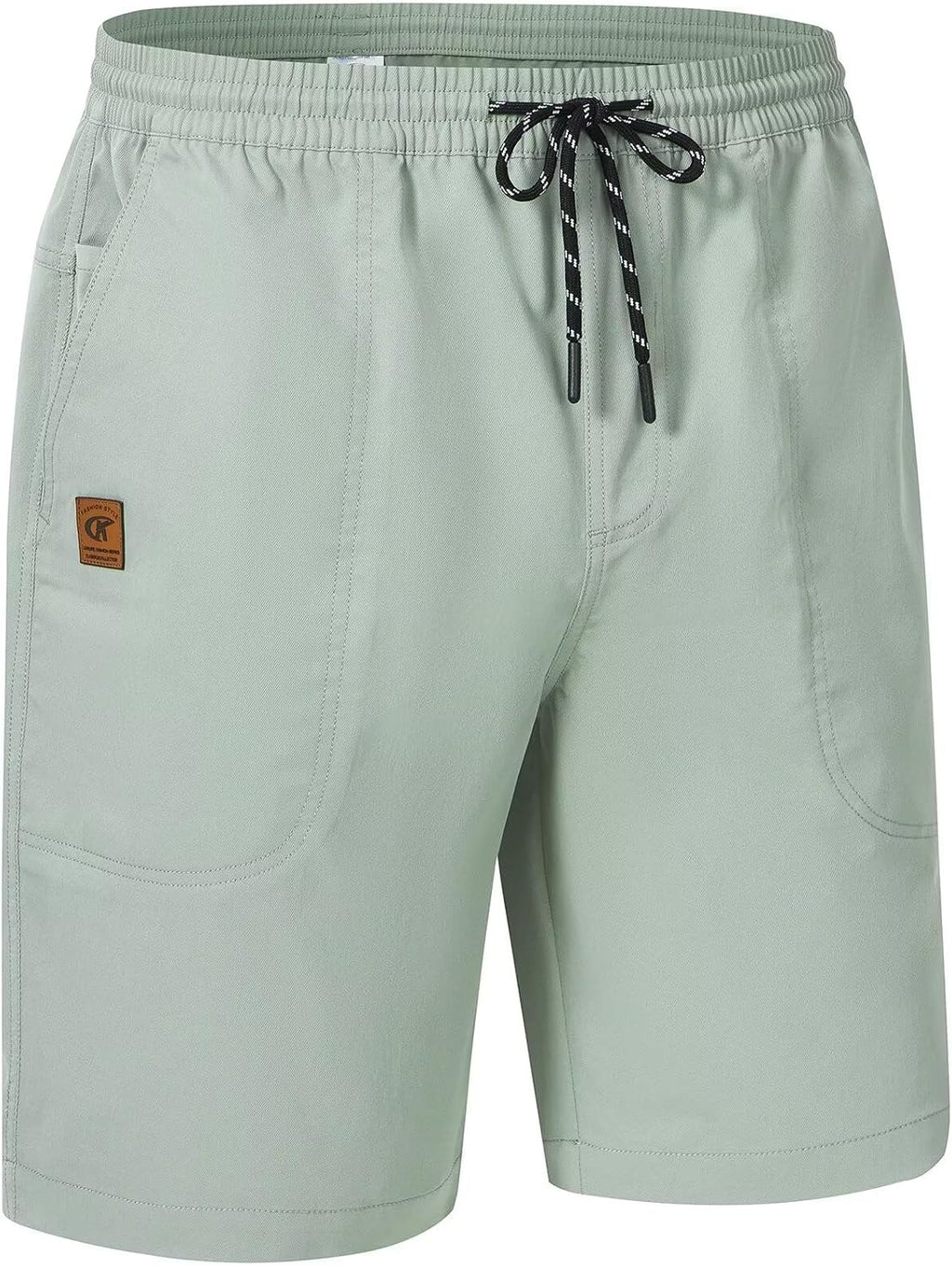 QPNGRP Men's Stretch Waist Casual Shorts with 5 Pockets Include 1 Zipper Pocket