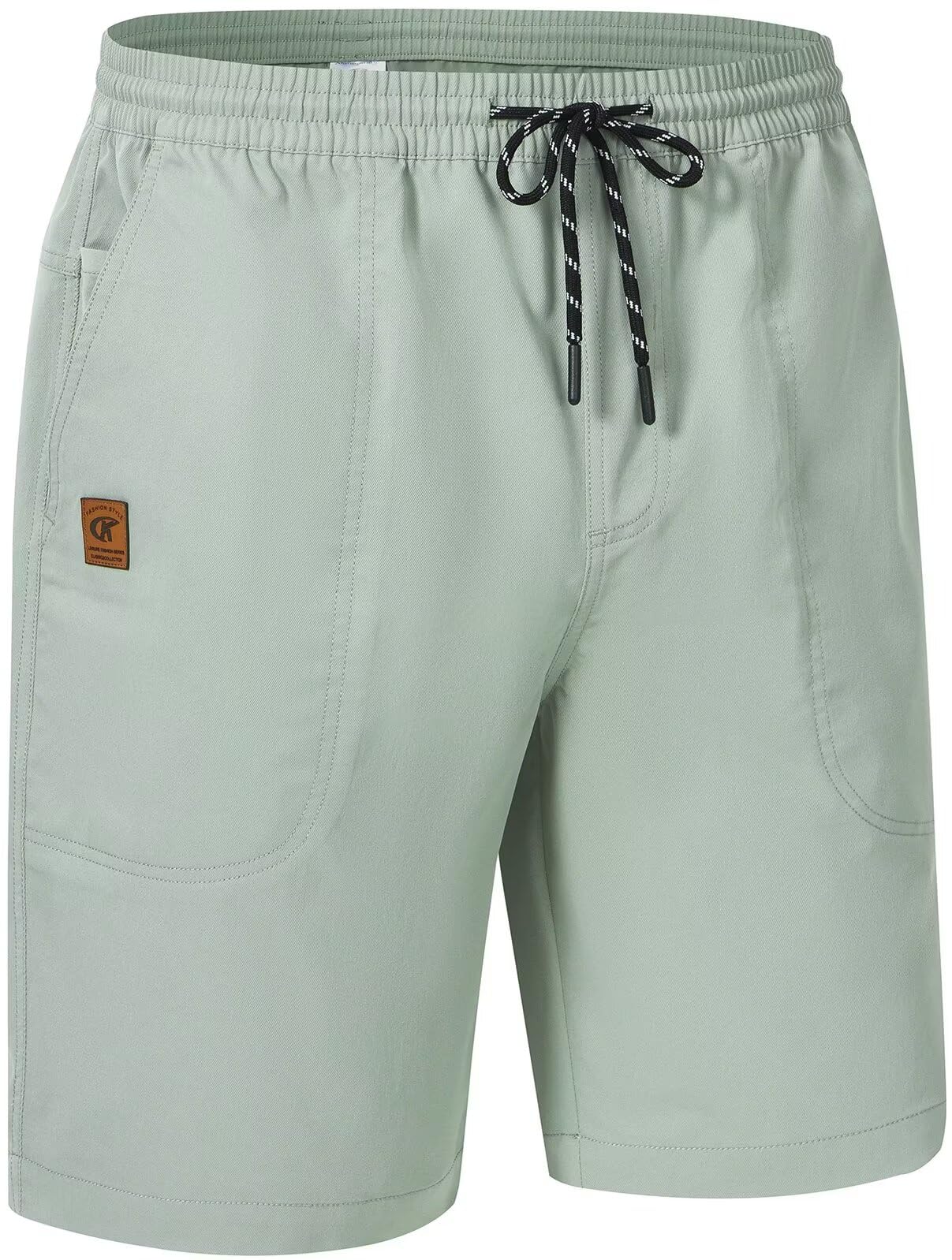 QPNGRP Men's Stretch Waist Casual Shorts with 5 Pockets Include 1 Zipper Pocket