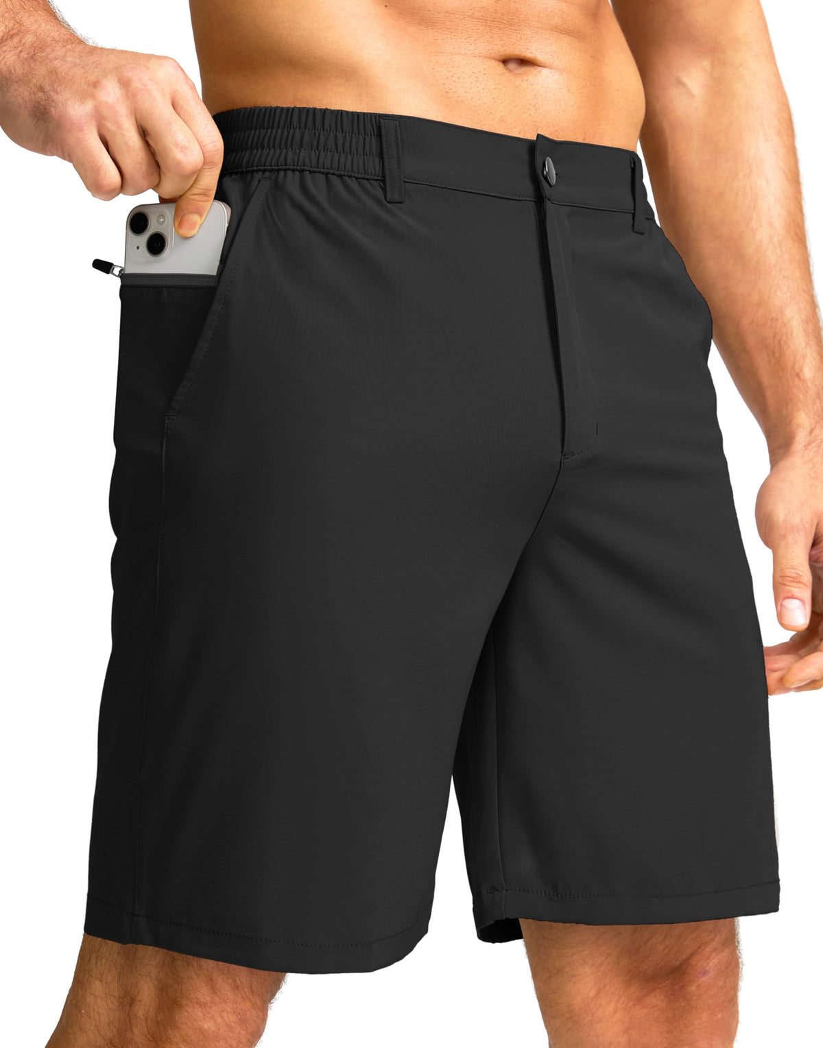 G Gradual Men's Casual Shorts 7" Lightweight Golf Shorts for Men Stretch with 3 Pockets Quick Dry Breathable Work Shorts