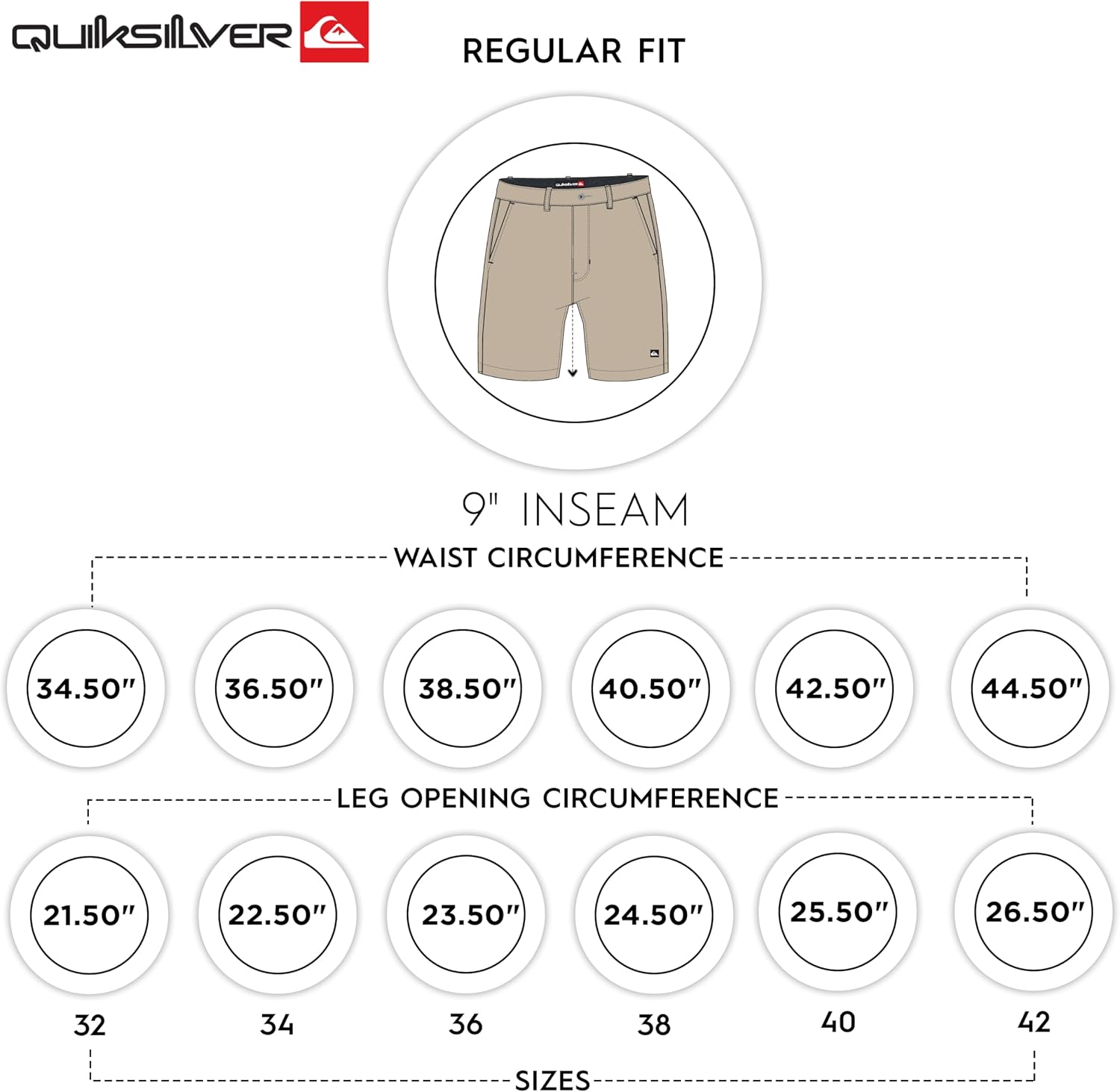 Quiksilver Men's Regular Fit Fixed Waist Water Friendly Active Hybrid Shorts