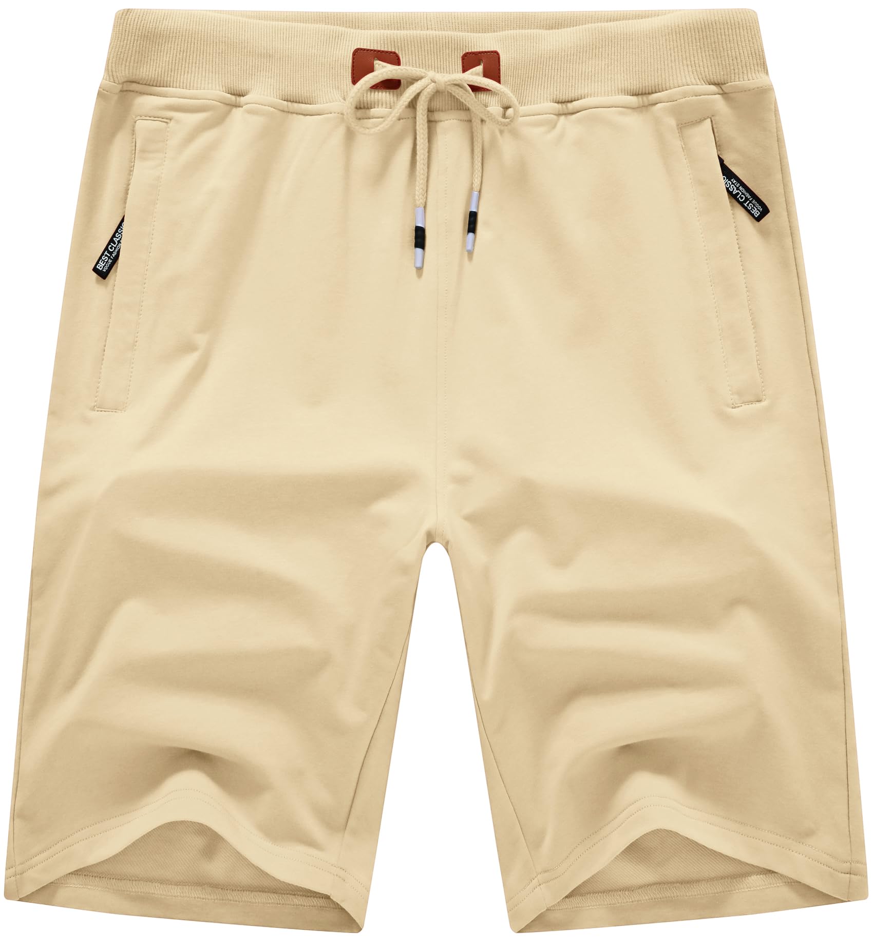 QPNGRP Mens Shorts Casual Drawstring Zipper Pockets Elastic Waist