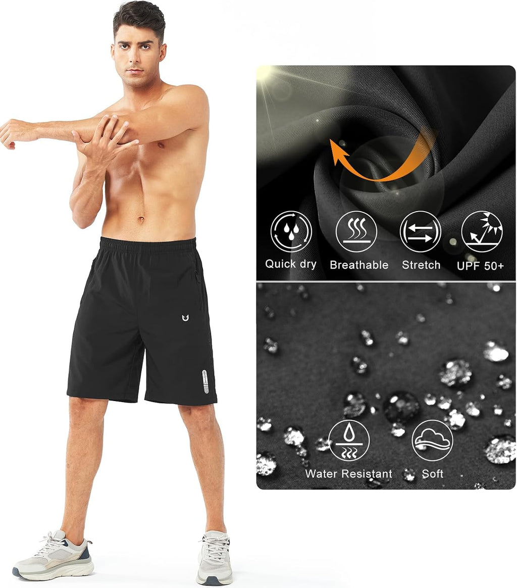 NORTHYARD Men's Athletic Running Shorts Gym Workout 7"/9"/5" Quick Dry Lightweight Sports Basketball Tennis 3 Zipper Pockets