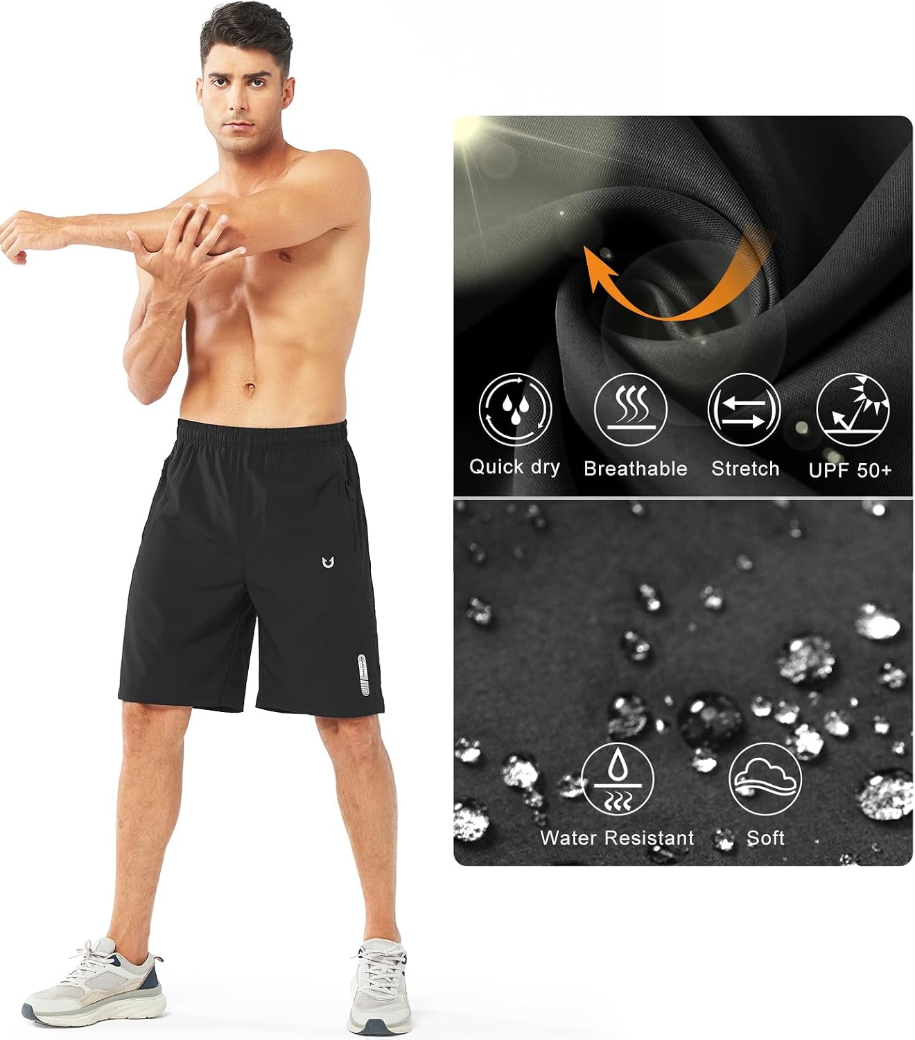 NORTHYARD Men's Athletic Running Shorts Gym Workout 7"/9"/5" Quick Dry Lightweight Sports Basketball Tennis 3 Zipper Pockets
