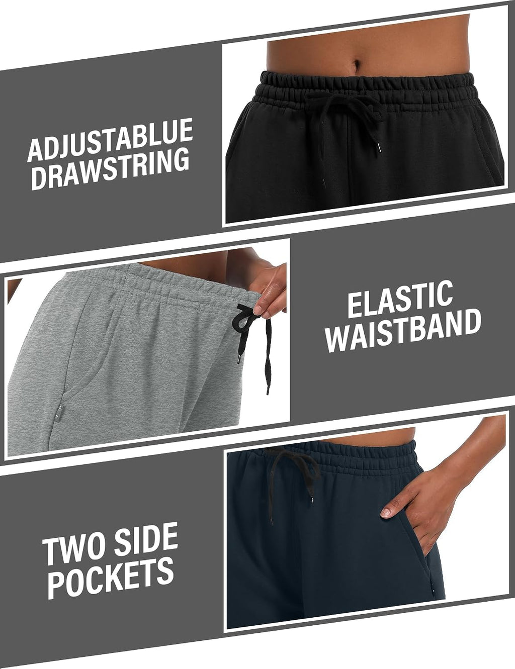 Dalavch 4 Pack Women's Summer Sweat Shorts Cotton Comfy Drawstring Shorts for Casual Lounge Sport Athletic with Pockets