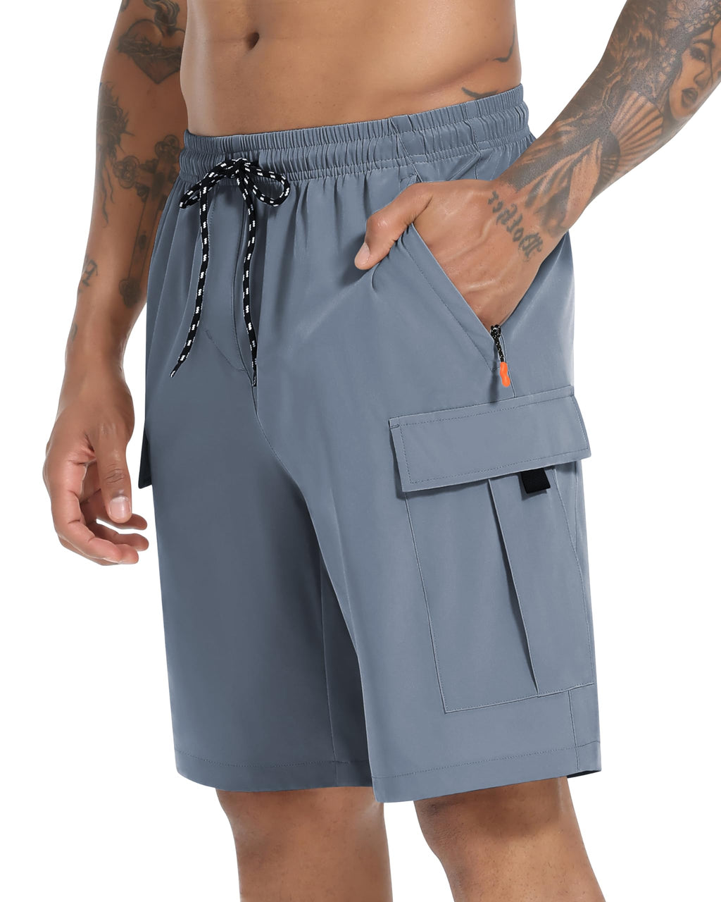 Men's Cargo Shorts Quick Dry Lightweight Stretch Hiking Shorts for Men with 5 Pockets No Lining