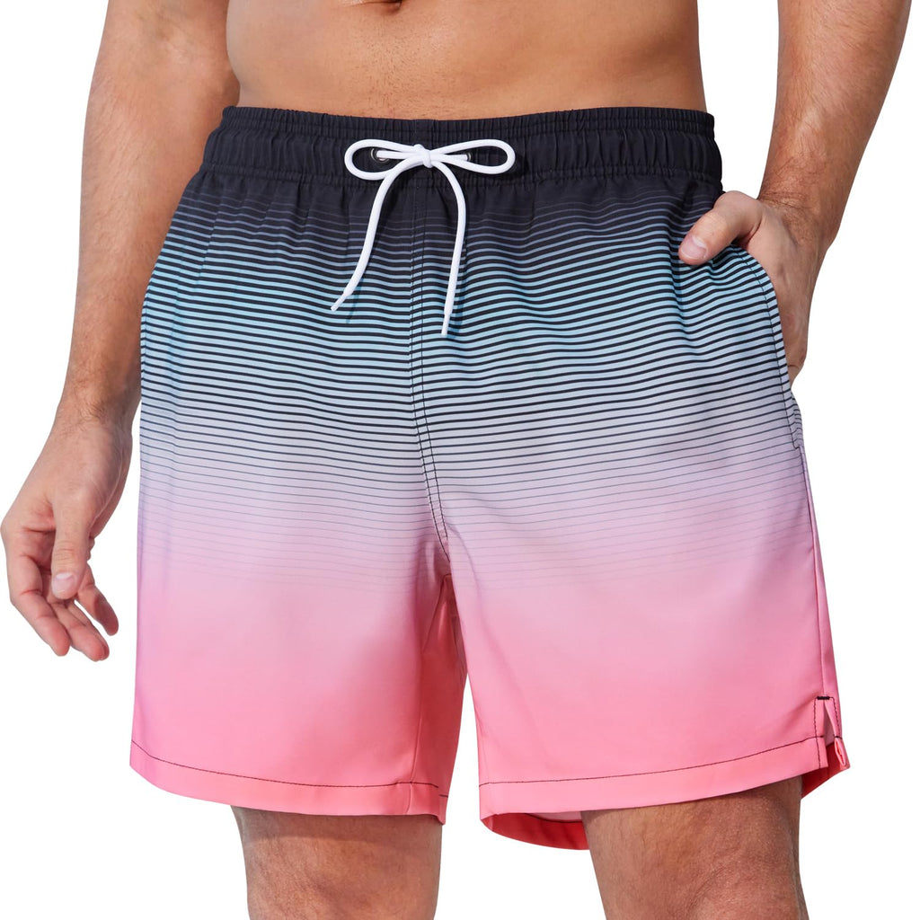 SILKWORLD Men's Swim Trunks Quick Dry Beach Shorts with Pockets | mesh lining, dry fast, adjustable waist, side pockets, comfort,well made,swimming,beach shorts, water sports,vacation trips