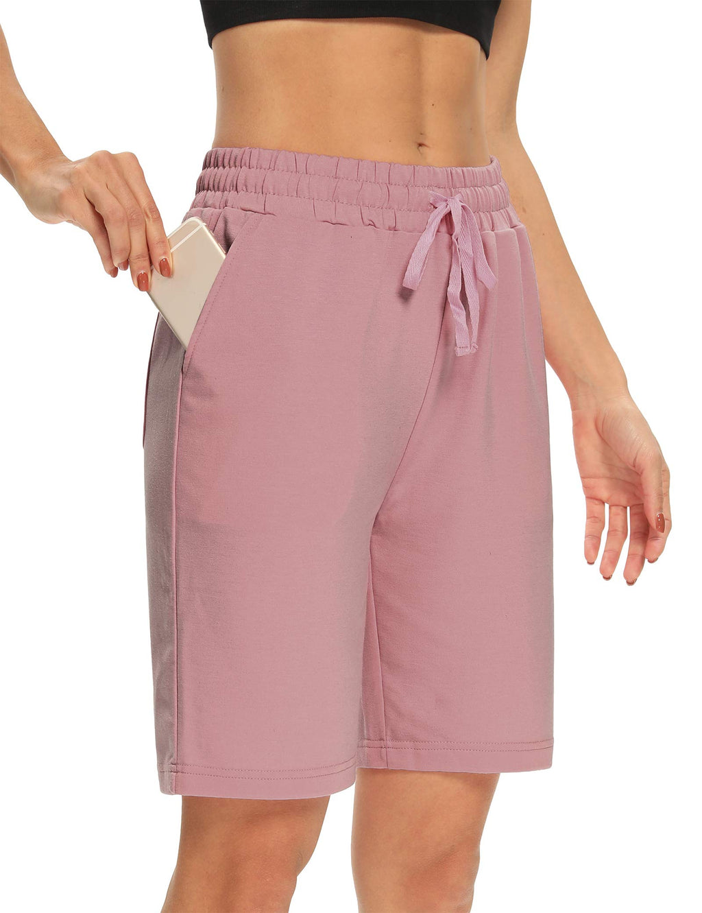 DIBAOLONG Womens Yoga Shorts Loose Drawstring Bermuda Shorts with Pockets | Elastic Waist, Comfy Lounge Fit, 3 Pockets