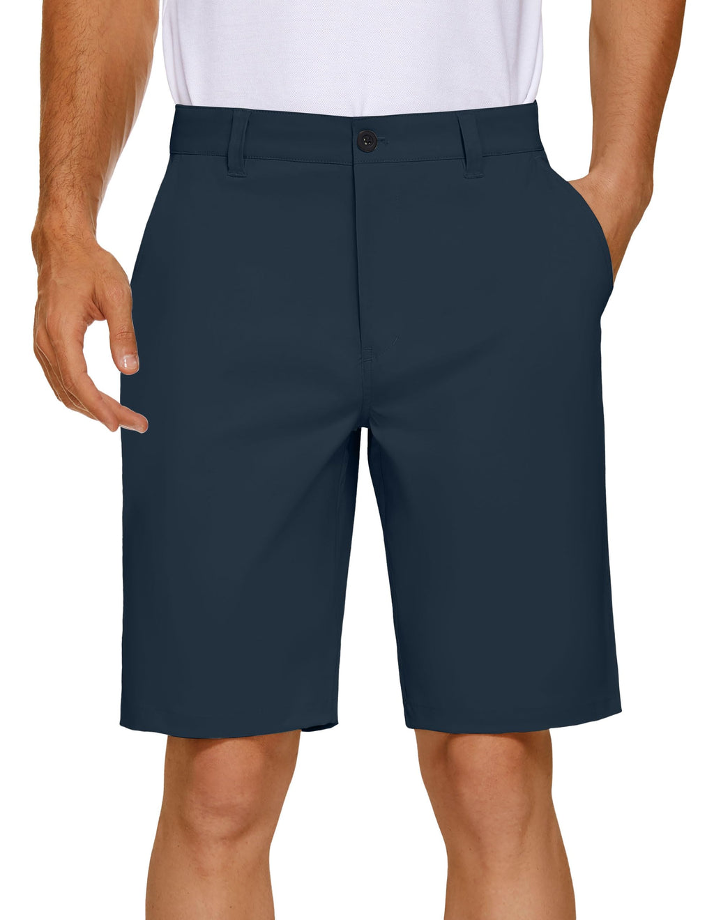 PULI Men's Golf Dress Shorts Flat Front Hybrid 7 Inch Lightweight Quick Dry Chino Casual with Pockets