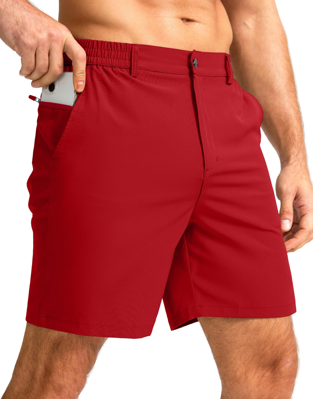 G Gradual Men's Casual Shorts 7" Lightweight Golf Shorts for Men Stretch with 3 Pockets Quick Dry Breathable Work Shorts