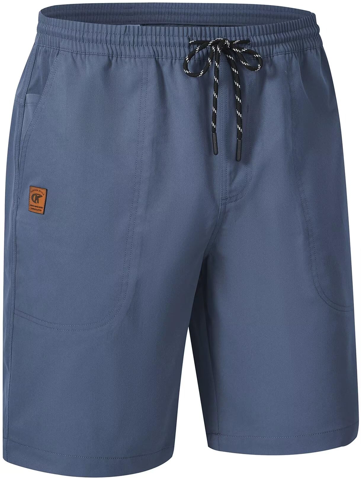 QPNGRP Men's Stretch Waist Casual Shorts with 5 Pockets Include 1 Zipper Pocket