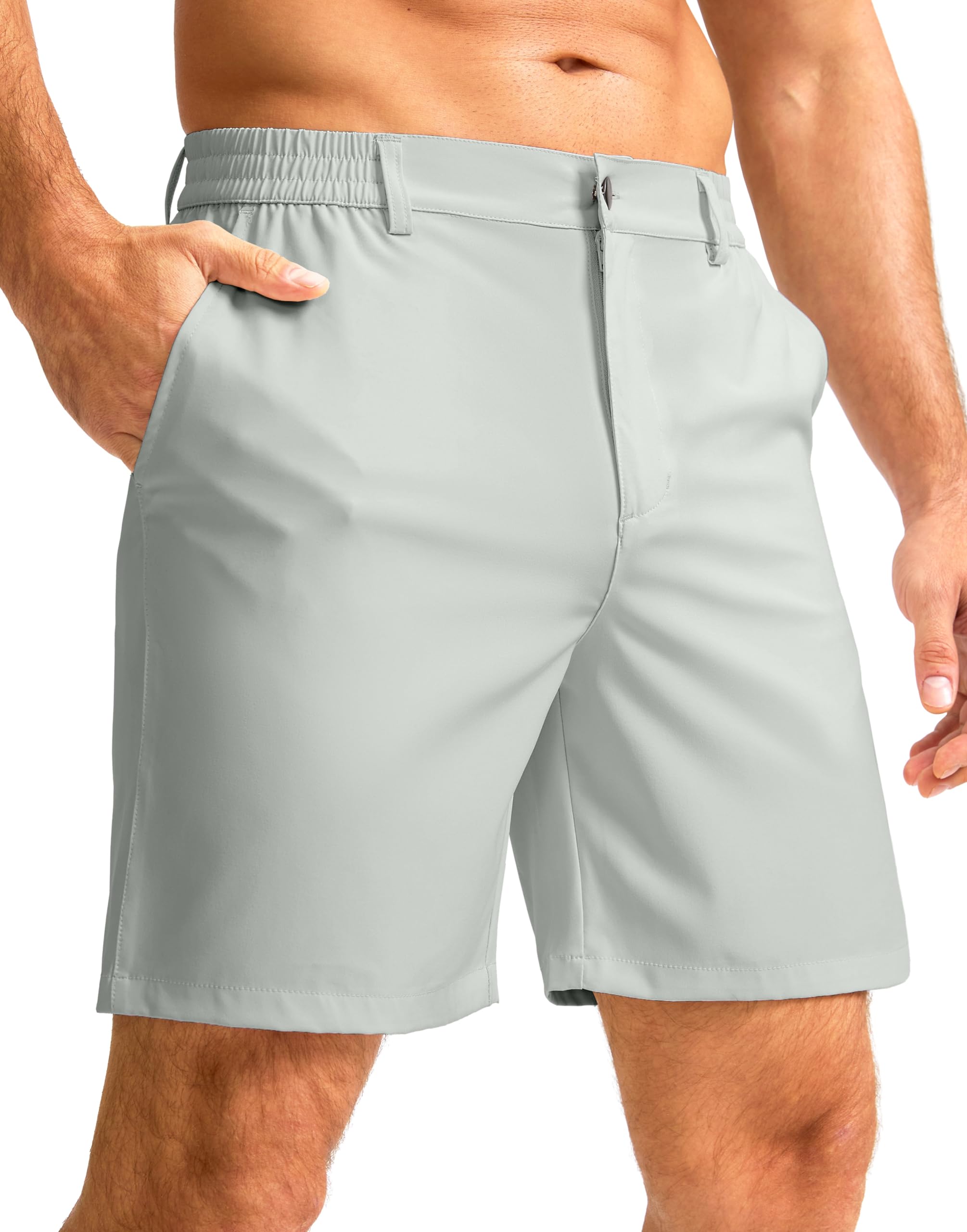 G Gradual Men's Casual Shorts 7" Lightweight Golf Shorts for Men Stretch with 3 Pockets Quick Dry Breathable Work Shorts