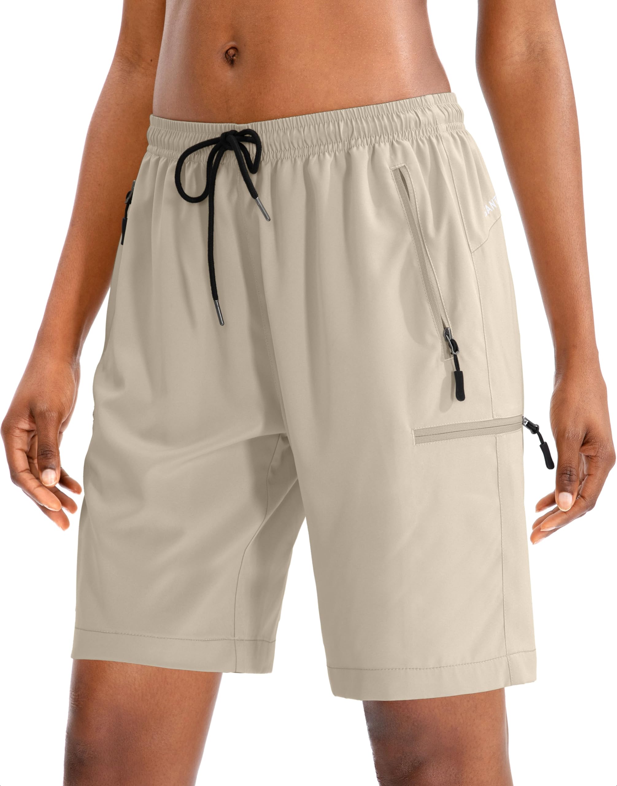 SANTINY Women's 5''/ 7''/9'' Hiking Cargo Shorts Quick Dry Lightweight Summer Shorts for Women Athletic Golf Zipper Pockets