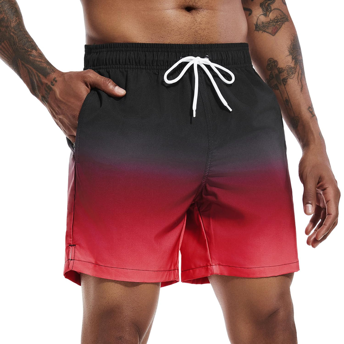 SILKWORLD Men's Swim Trunks Quick Dry Beach Shorts with Pockets | mesh lining, dry fast, adjustable waist, side pockets, comfort,well made,swimming,beach shorts, water sports,vacation trips
