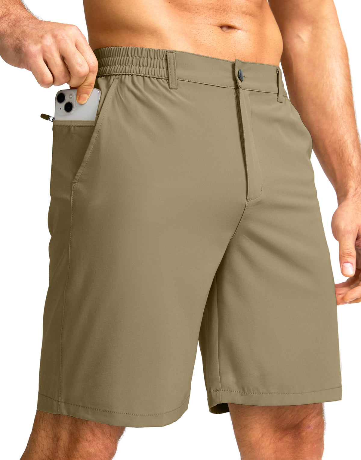 G Gradual Men's Casual Shorts 7" Lightweight Golf Shorts for Men Stretch with 3 Pockets Quick Dry Breathable Work Shorts