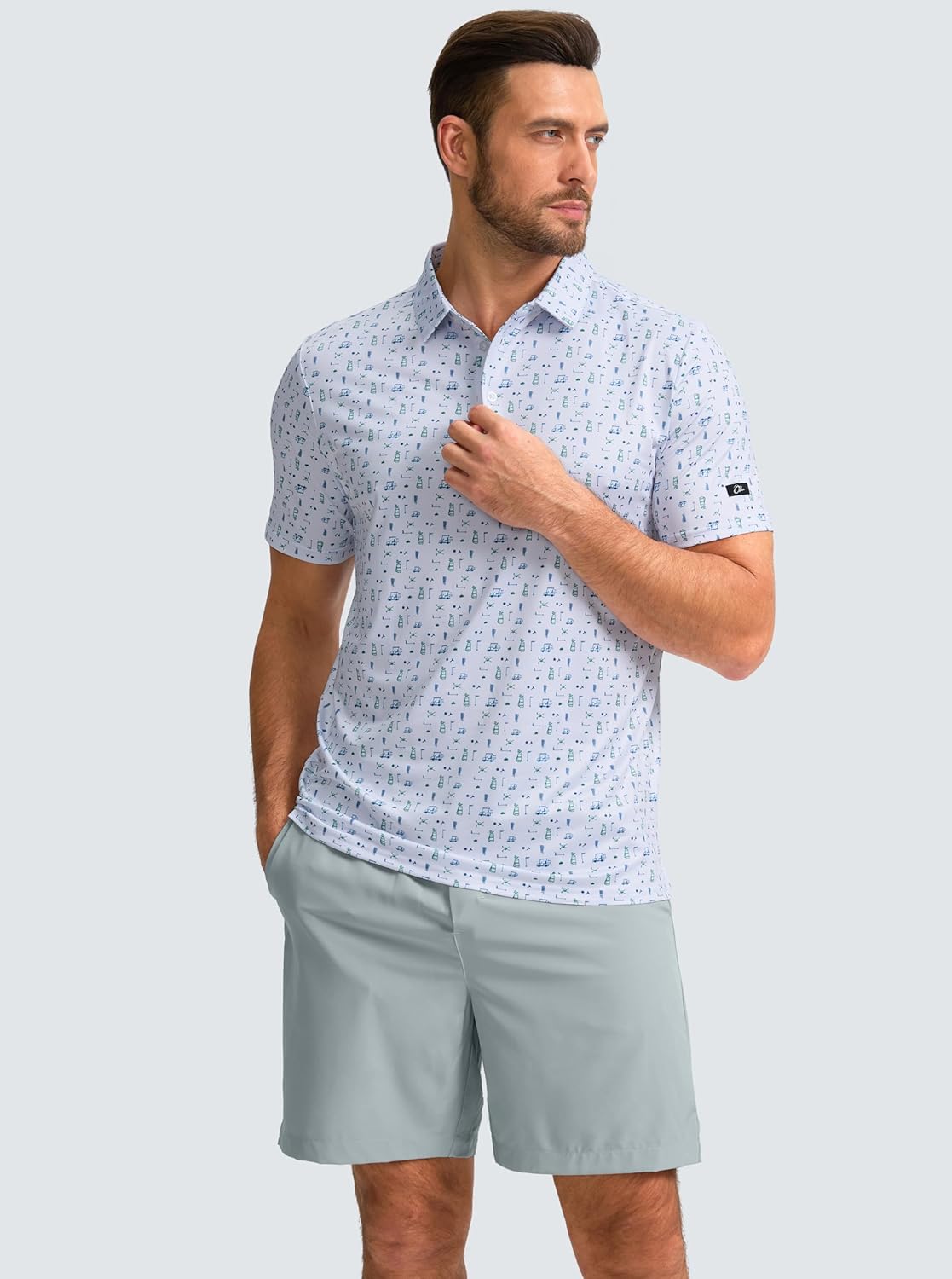 G Gradual Men's Casual Shorts 7" Lightweight Golf Shorts for Men Stretch with 3 Pockets Quick Dry Breathable Work Shorts