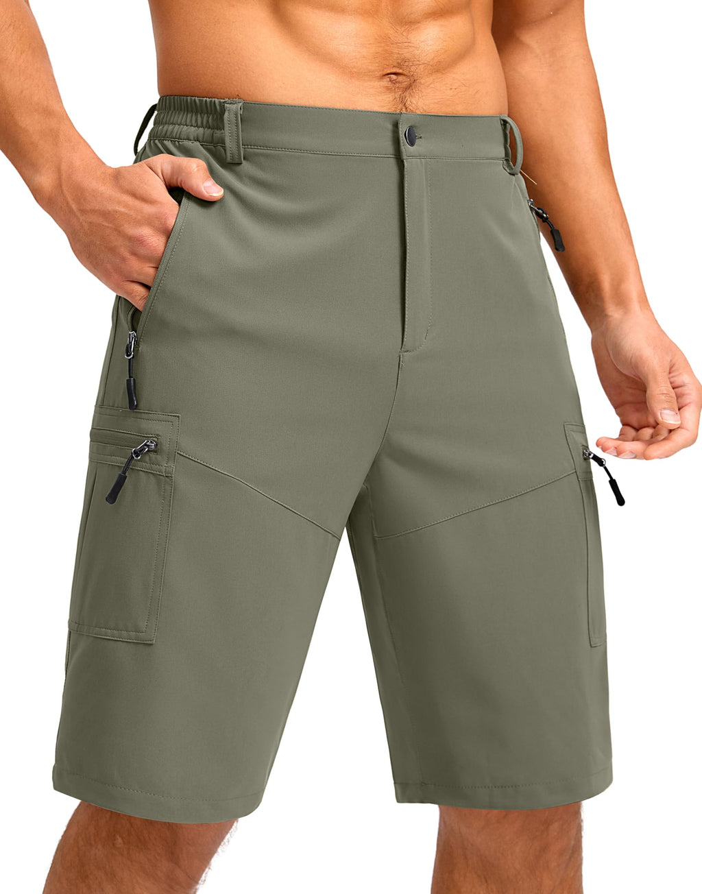 Pudolla Men's Hiking Cargo Shorts 9"/7"/11" Lightweight Outdoor Shorts for Men Trip Golf Camping Casual with 5 Zipper Pockets