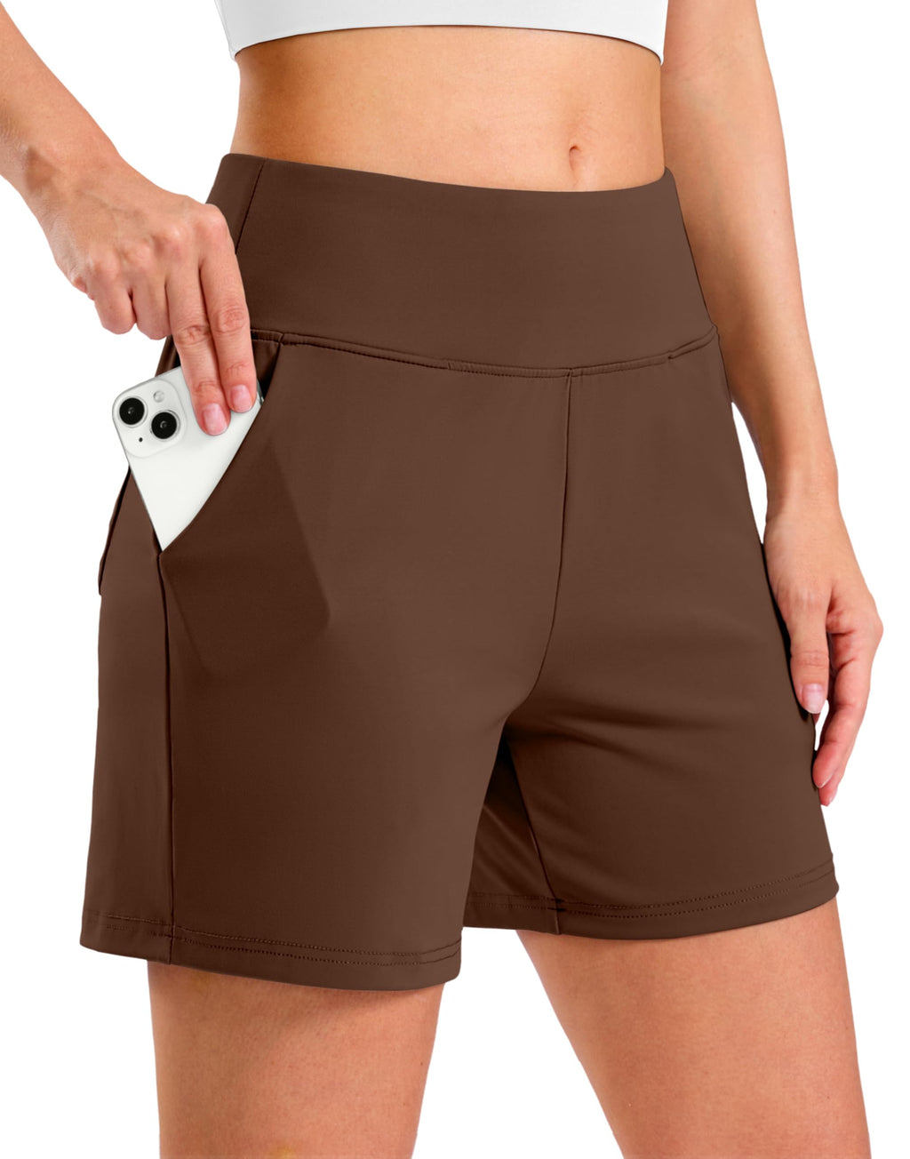 G Gradual Women's Bermuda Long Shorts with Pockets 9"/7"/5" High Waisted Shorts for Women Walking Athletic Workout