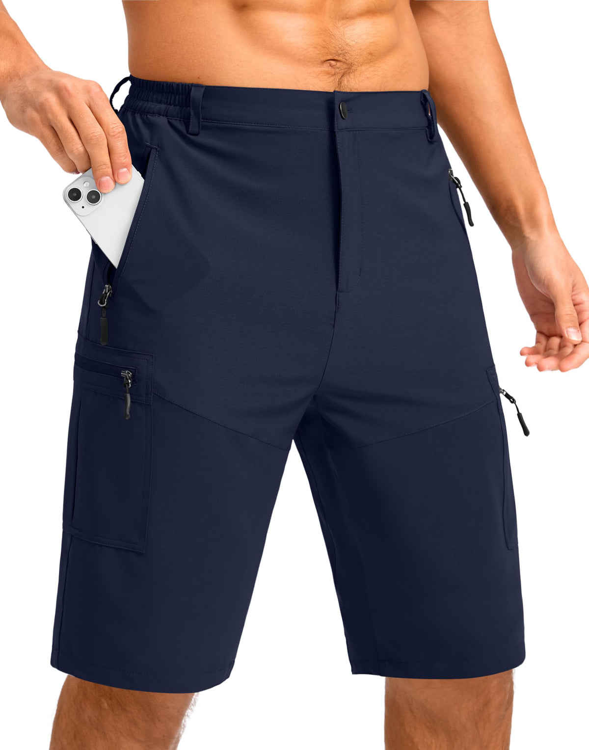 Pudolla Men's Hiking Cargo Shorts 9"/7"/11" Lightweight Outdoor Shorts for Men Trip Golf Camping Casual with 5 Zipper Pockets