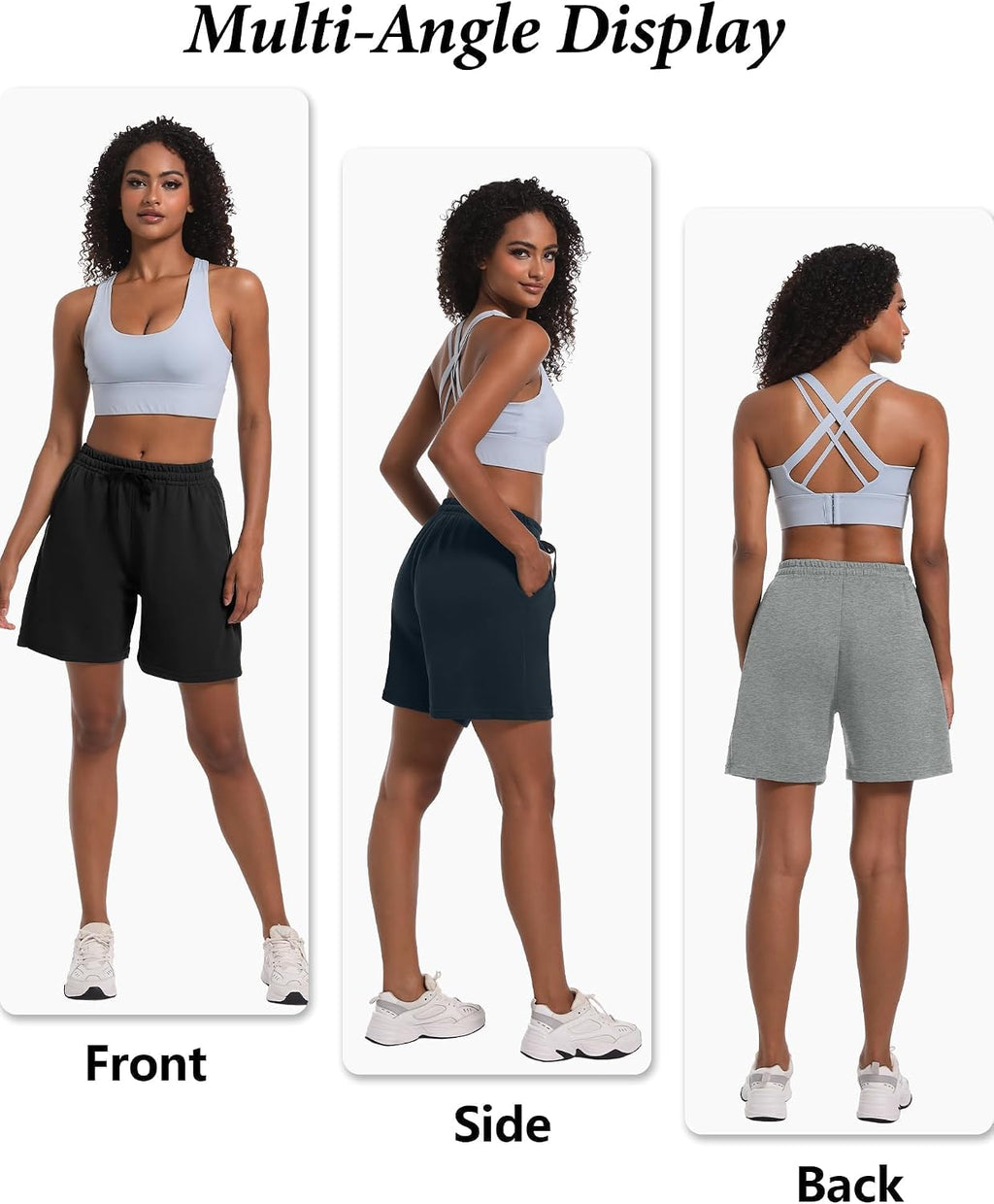 Dalavch 4 Pack Women's Summer Sweat Shorts Cotton Comfy Drawstring Shorts for Casual Lounge Sport Athletic with Pockets