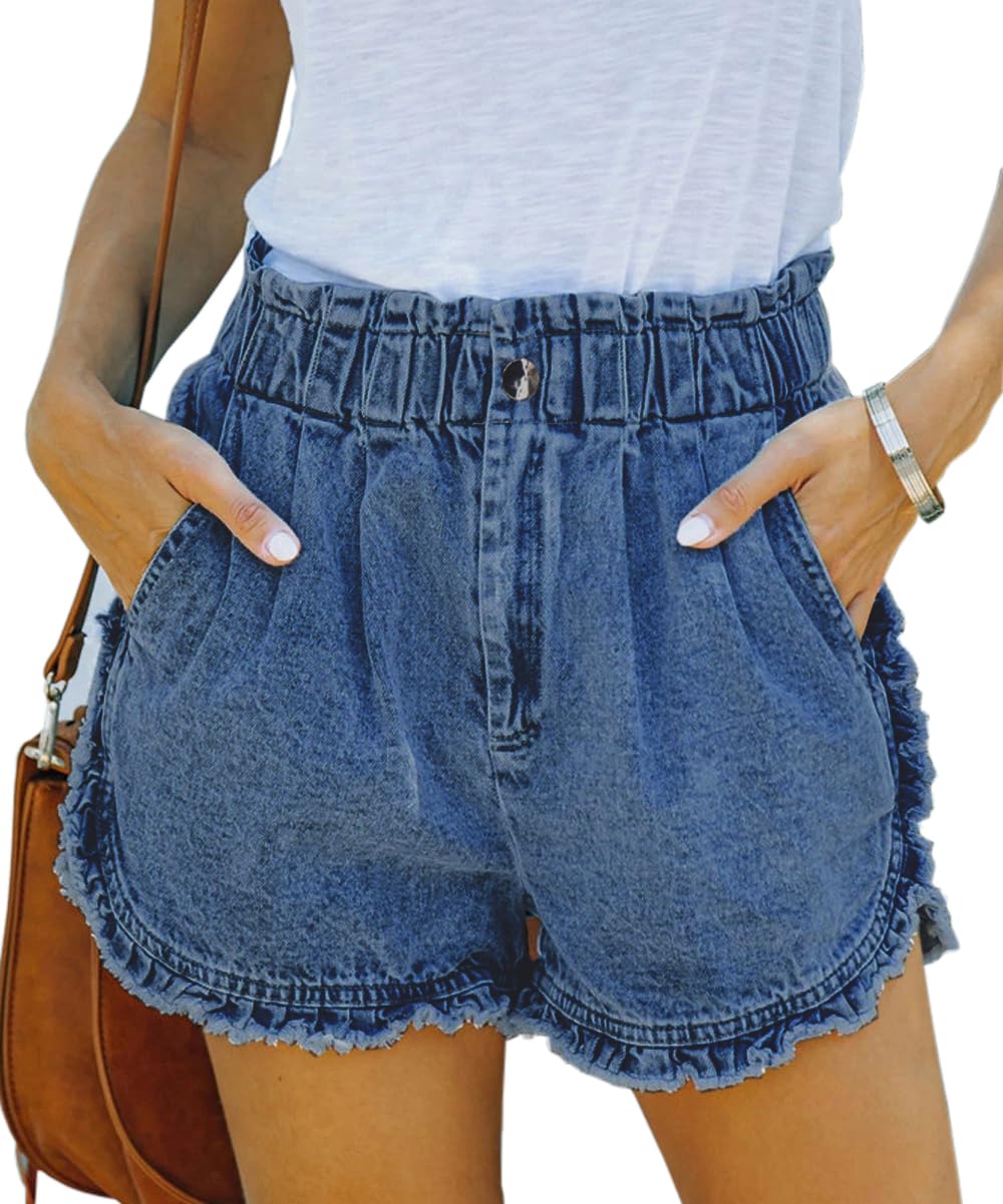 YOCUR Womens Lightweight Shorts Casual Baggy Trendy Hot Pants Elastic Waist Drawstring Comfy Shorts