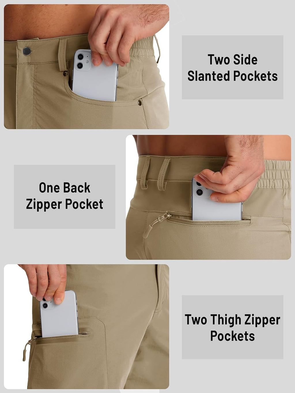 TACVASEN Men's Hiking Cargo Shorts 10" Quick Dry Lightweight Casual Summer Work Golf Shorts with 5 Pockets