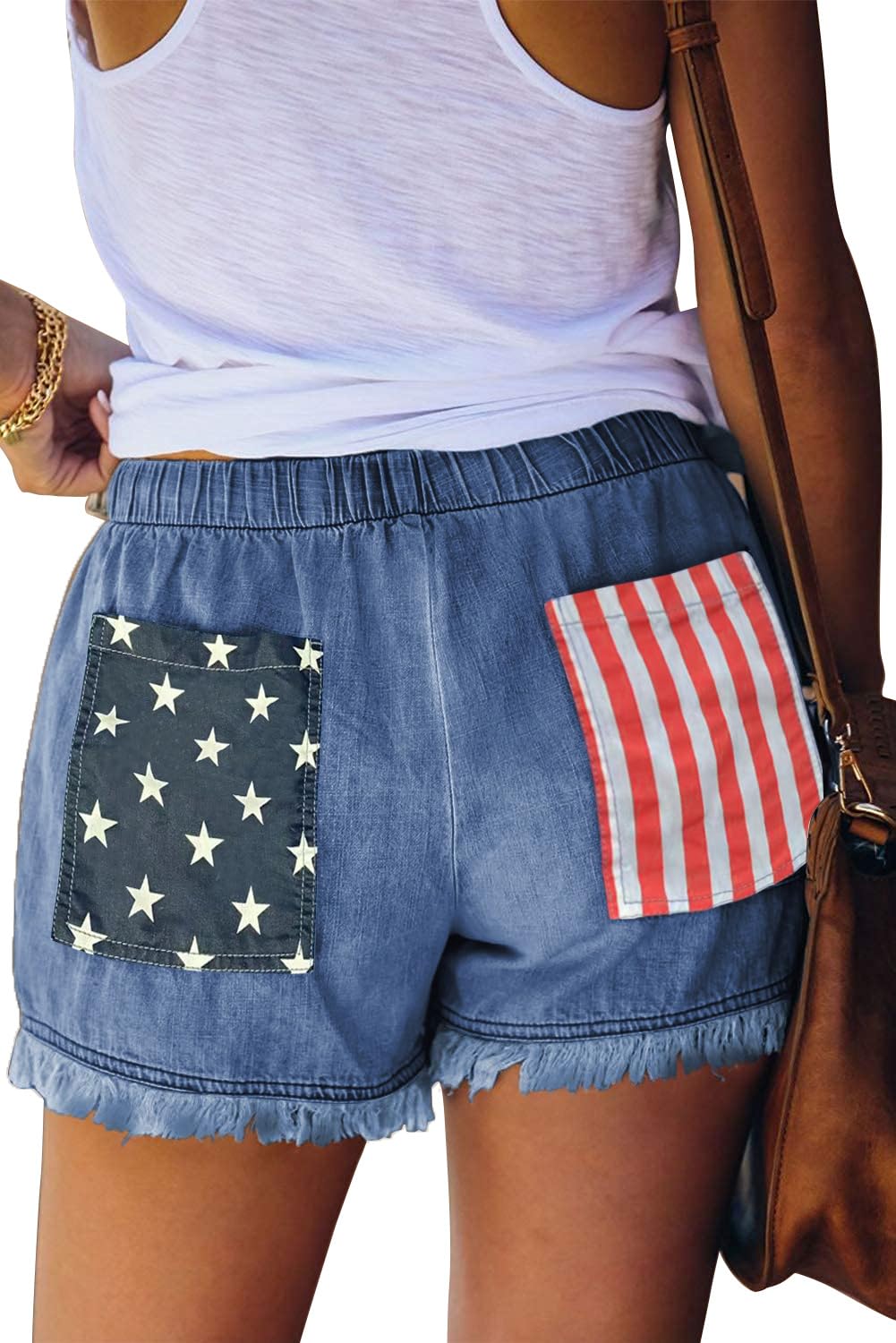YOCUR Womens Lightweight Shorts Casual Baggy Trendy Hot Pants Elastic Waist Drawstring Comfy Shorts