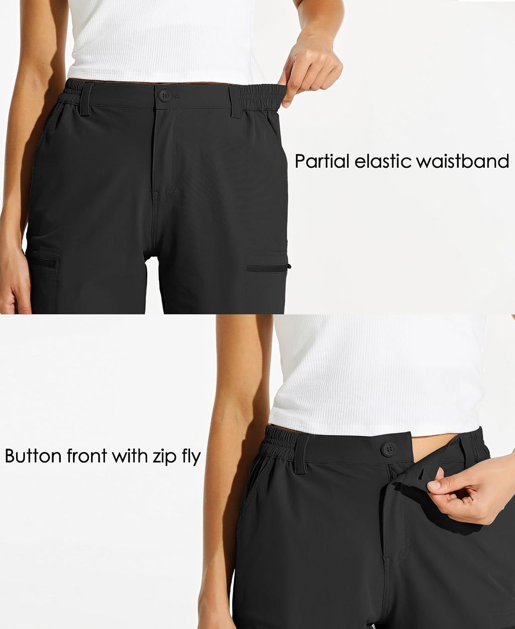 Willit Women's 10" Hiking Cargo Shorts Stretch Golf Active Long Quick Dry Outdoor Summer Shorts