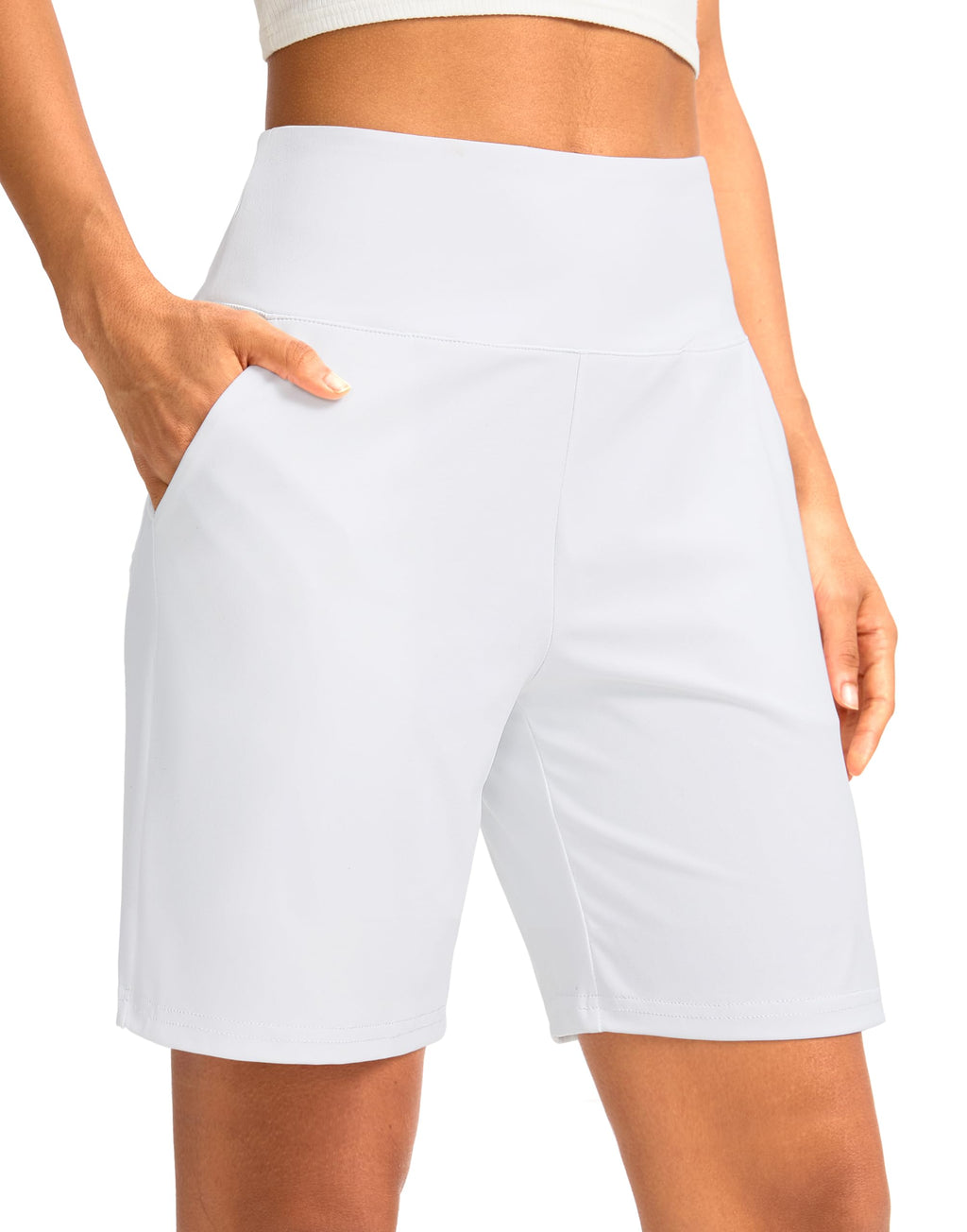 G Gradual Women's Bermuda Long Shorts with Pockets 9"/7"/5" High Waisted Shorts for Women Walking Athletic Workout