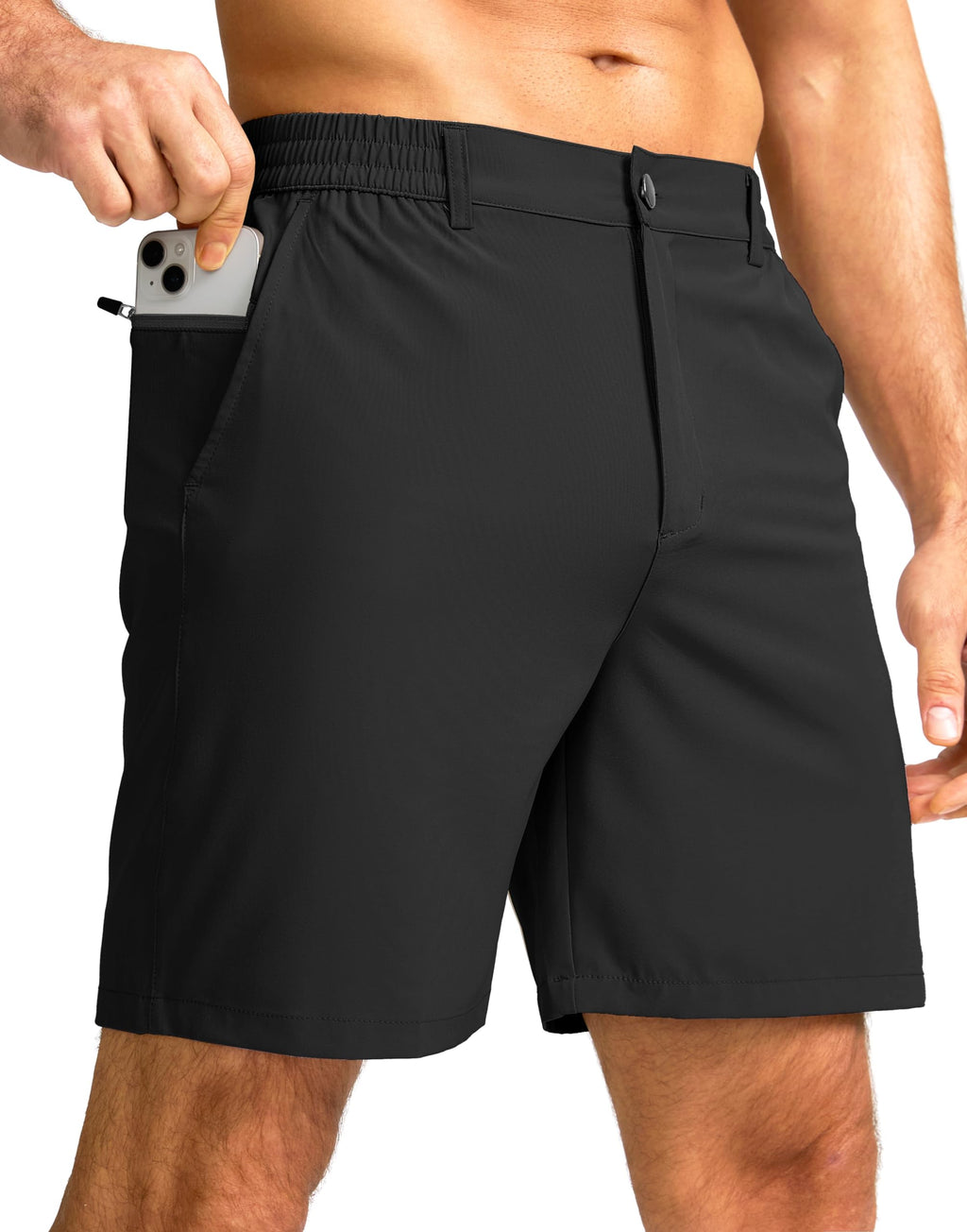 G Gradual Men's Casual Shorts 7" Lightweight Golf Shorts for Men Stretch with 3 Pockets Quick Dry Breathable Work Shorts