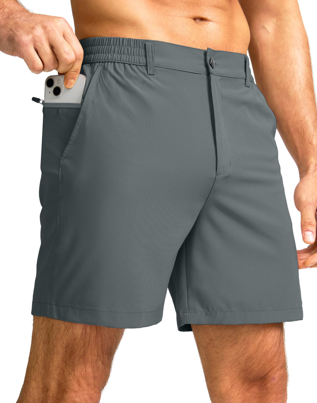 G Gradual Men's Casual Shorts 7" Lightweight Golf Shorts for Men Stretch with 3 Pockets Quick Dry Breathable Work Shorts