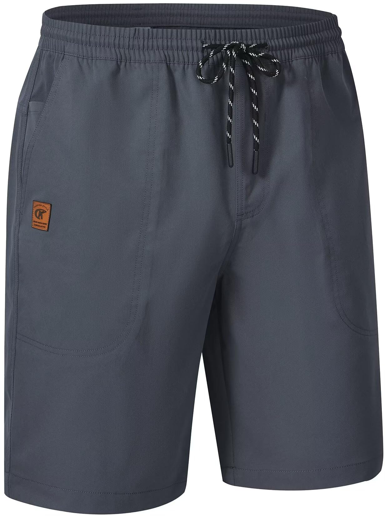 QPNGRP Men's Stretch Waist Casual Shorts with 5 Pockets Include 1 Zipper Pocket