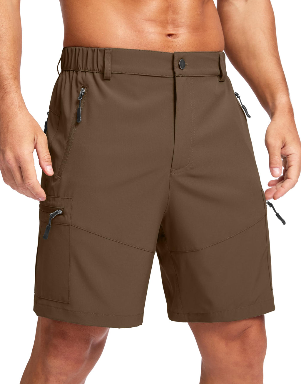 Pudolla Men's Hiking Cargo Shorts 9"/7"/11" Lightweight Outdoor Shorts for Men Trip Golf Camping Casual with 5 Zipper Pockets