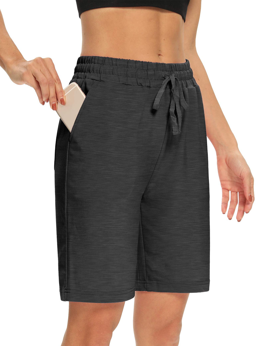 DIBAOLONG Womens Yoga Shorts Loose Drawstring Bermuda Shorts with Pockets | Elastic Waist, Comfy Lounge Fit, 3 Pockets