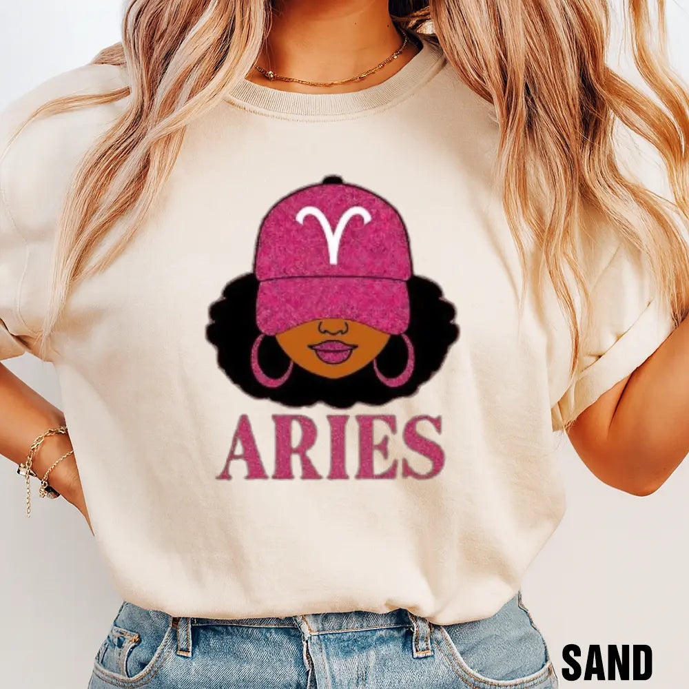 All 12 Zodiac Slay Girl T-shirt – Glitter Astrology Hat Graphic for Adults, Full Horoscope Star Sign Collection with Bold Zodiac Letter Design, Unisex Astrology Gift for Men & Women