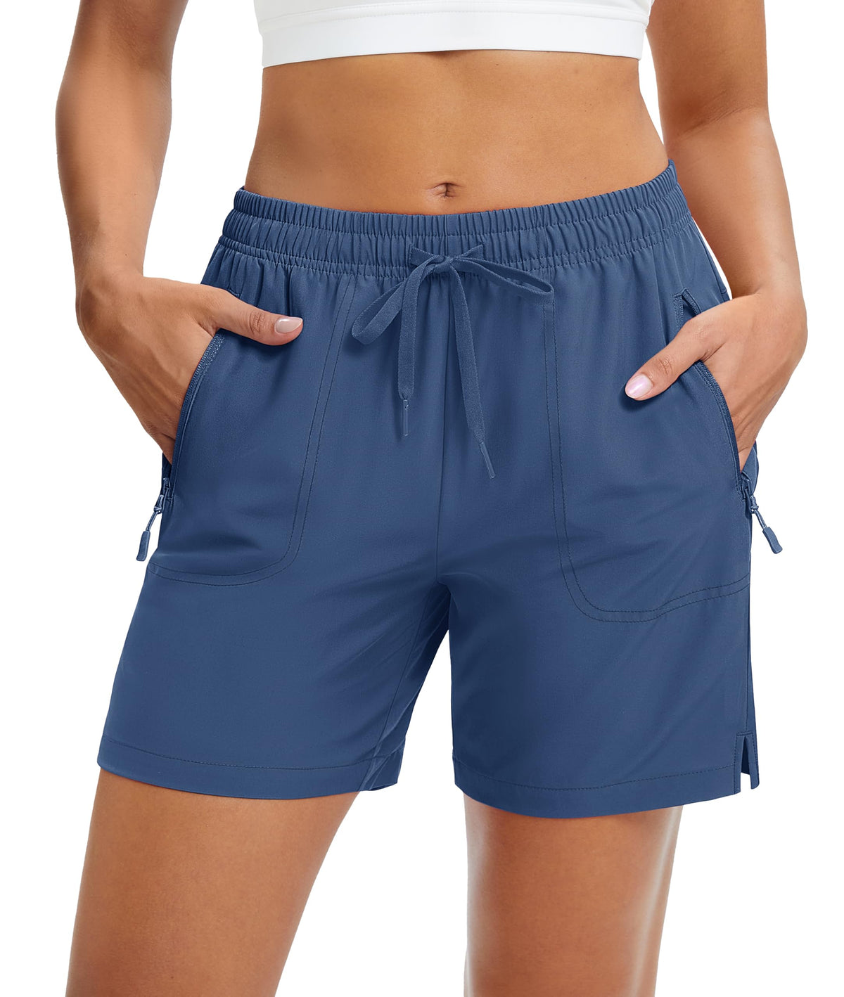 MAGCOMSEN Women's 5" Hiking Shorts UPF 50+ Quick Dry Lightweight Athletic Running Golf Summer Casual Shorts with Pockets