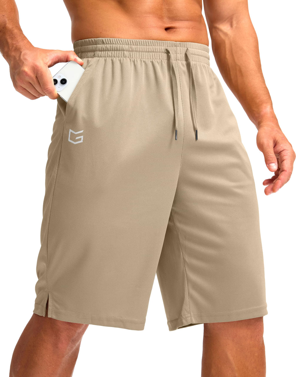 G Gradual Men's Athletic Shorts with Pockets 9" / 11" Long Basketball Shorts Lightweight Quick Dry Gym Workout Shorts for Men