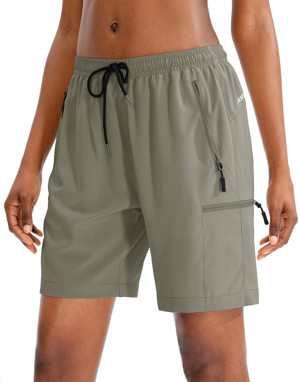 SANTINY Women's 5''/ 7''/9'' Hiking Cargo Shorts Quick Dry Lightweight Summer Shorts for Women Athletic Golf Zipper Pockets