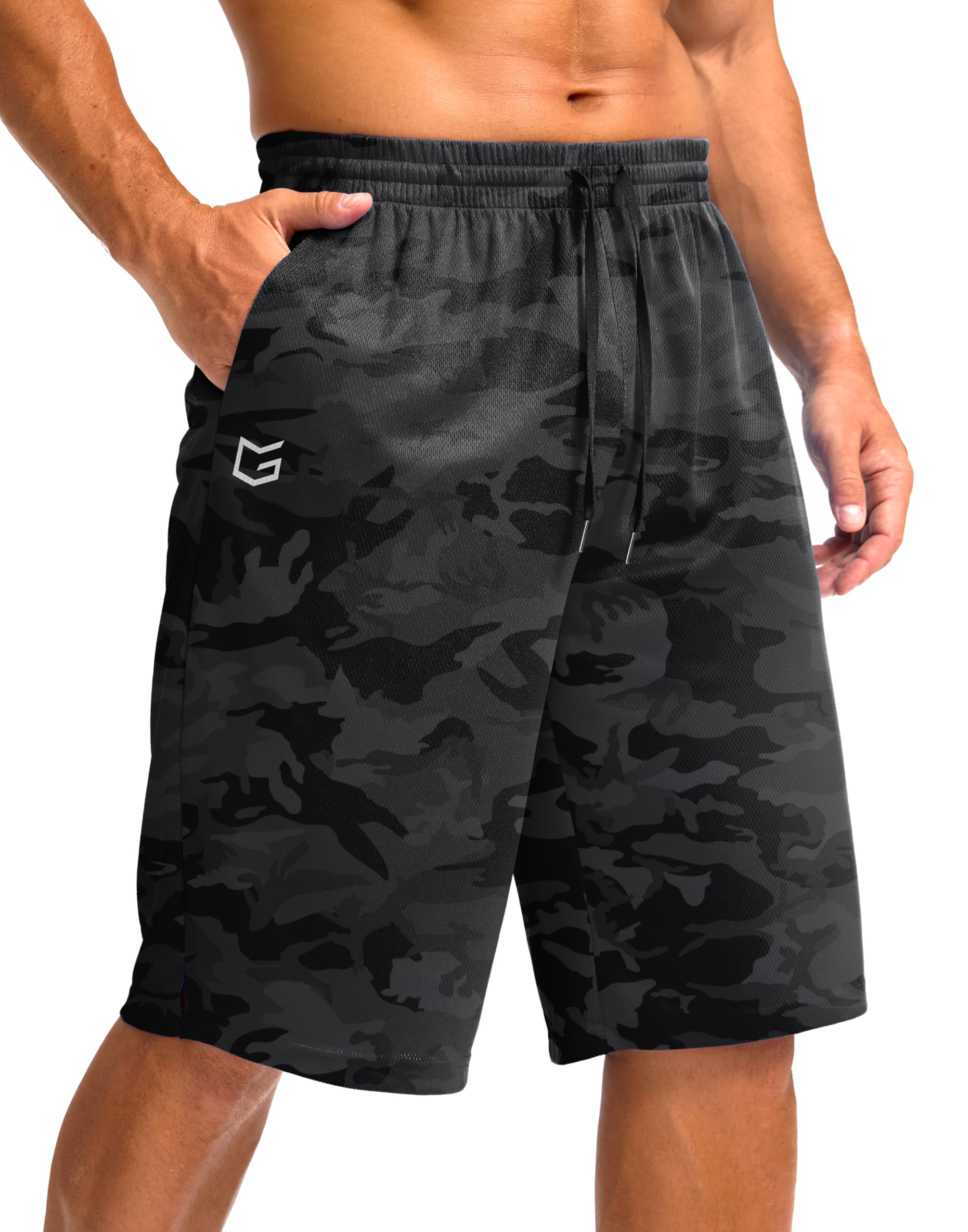 G Gradual Men's Athletic Shorts with Pockets 9" / 11" Long Basketball Shorts Lightweight Quick Dry Gym Workout Shorts for Men