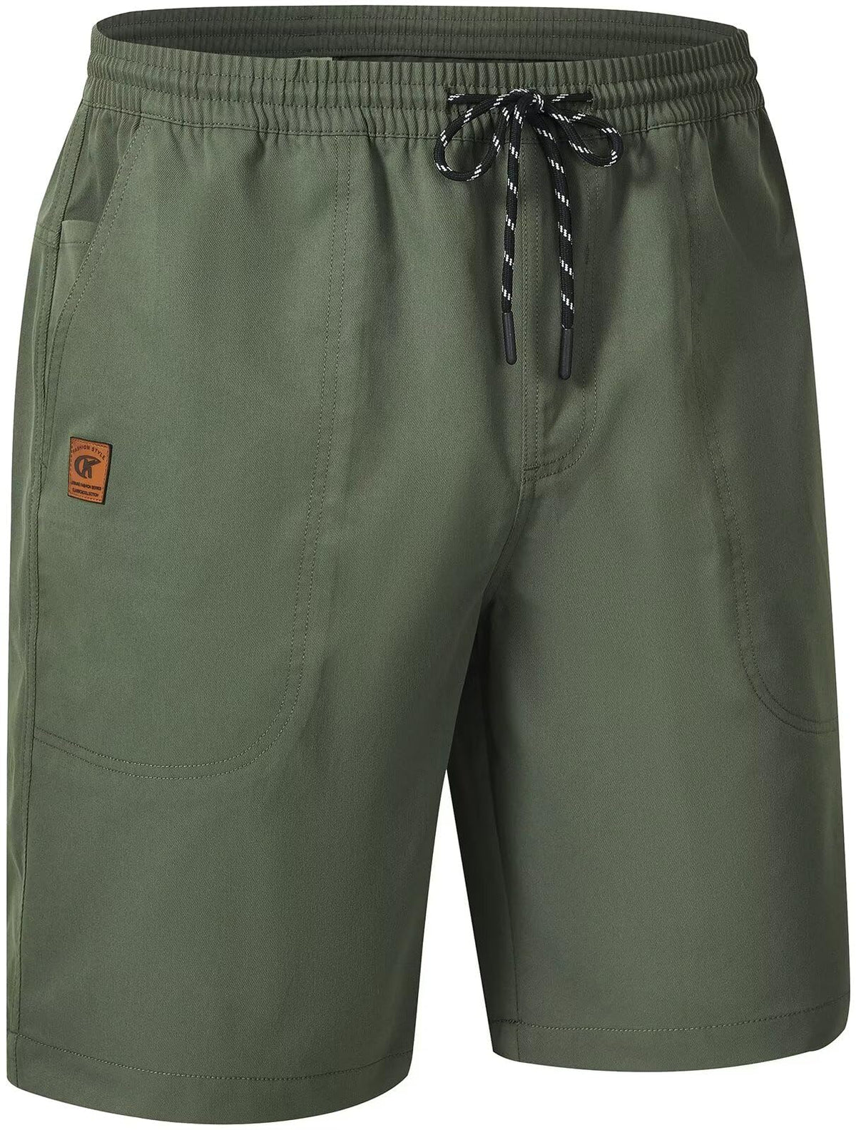 QPNGRP Men's Stretch Waist Casual Shorts with 5 Pockets Include 1 Zipper Pocket