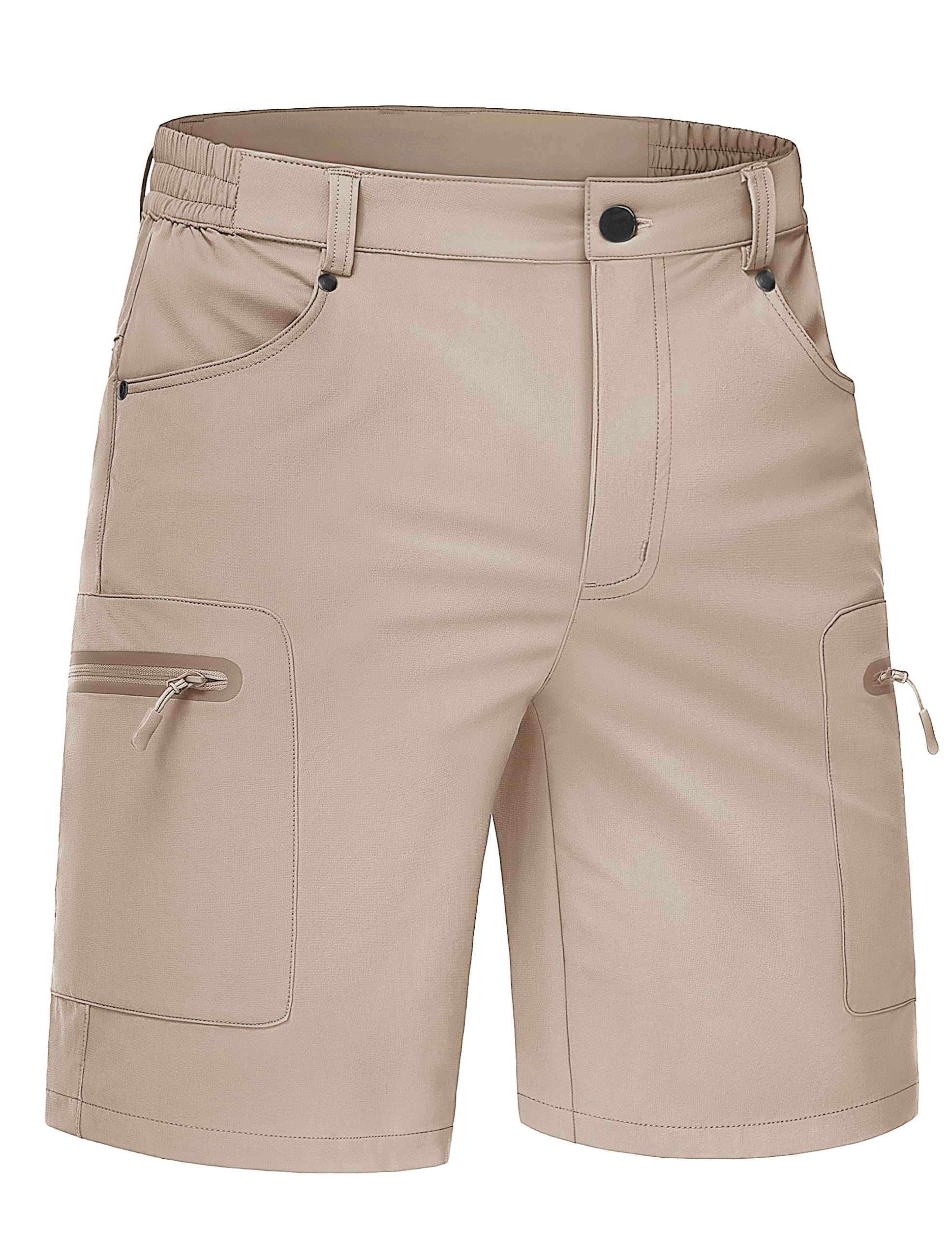 TACVASEN Men's Hiking Cargo Shorts 10" Quick Dry Lightweight Casual Summer Work Golf Shorts with 5 Pockets