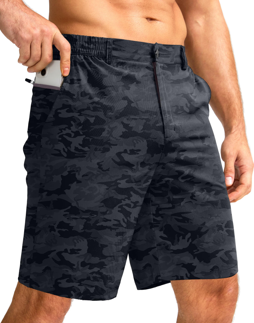 G Gradual Men's Casual Shorts 7" Lightweight Golf Shorts for Men Stretch with 3 Pockets Quick Dry Breathable Work Shorts