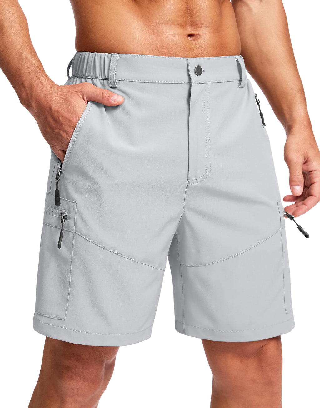 Pudolla Men's Hiking Cargo Shorts 9"/7"/11" Lightweight Outdoor Shorts for Men Trip Golf Camping Casual with 5 Zipper Pockets