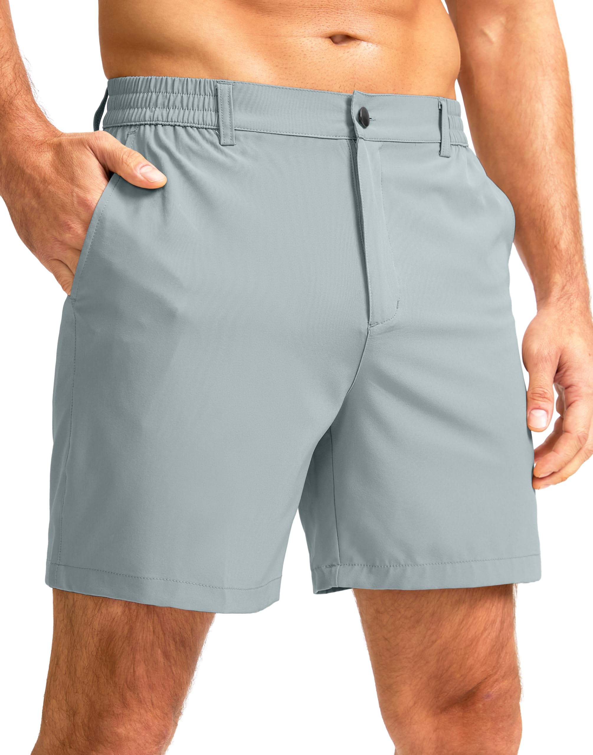 G Gradual Men's Casual Shorts 7" Lightweight Golf Shorts for Men Stretch with 3 Pockets Quick Dry Breathable Work Shorts