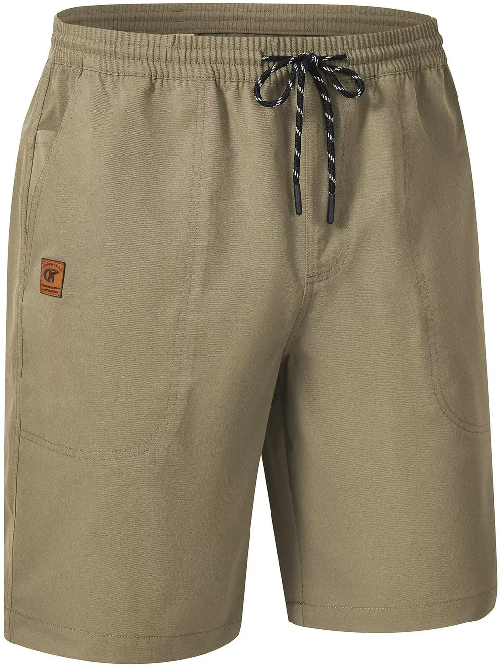QPNGRP Men's Stretch Waist Casual Shorts with 5 Pockets Include 1 Zipper Pocket